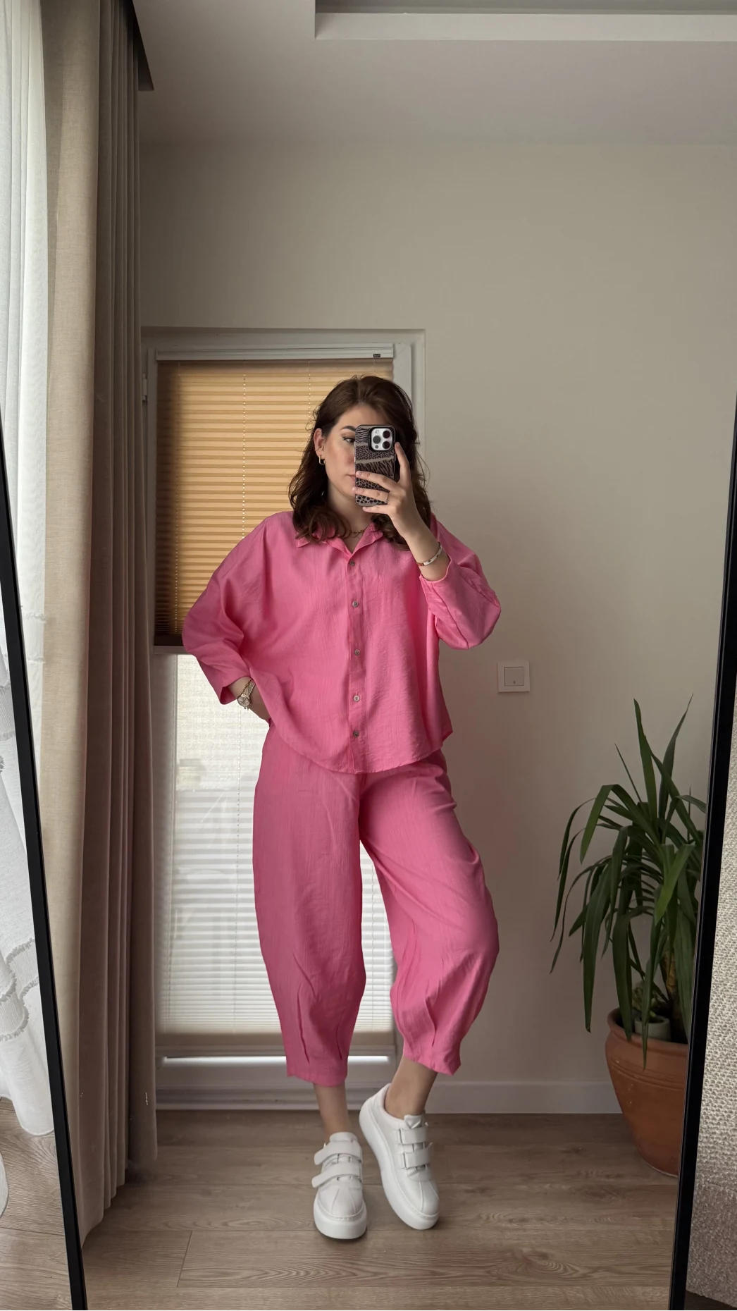 Rüya Gömlek Pantolon Takım Pembe