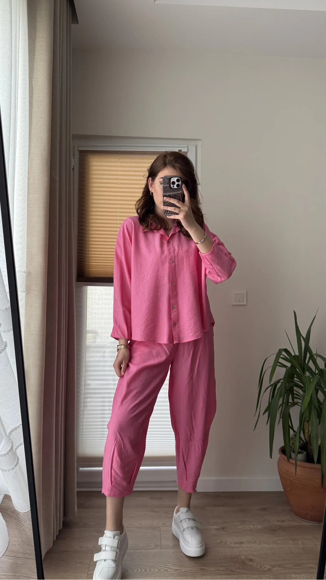 Rüya Gömlek Pantolon Takım Pembe