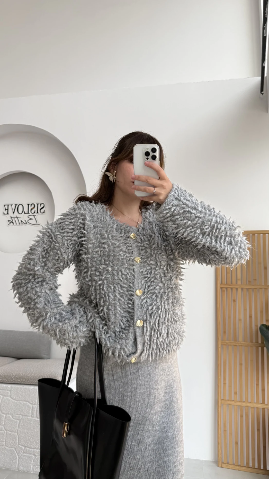 Saçaklı Hırka Elbise Takım - Gri - Kod: 9062-9063