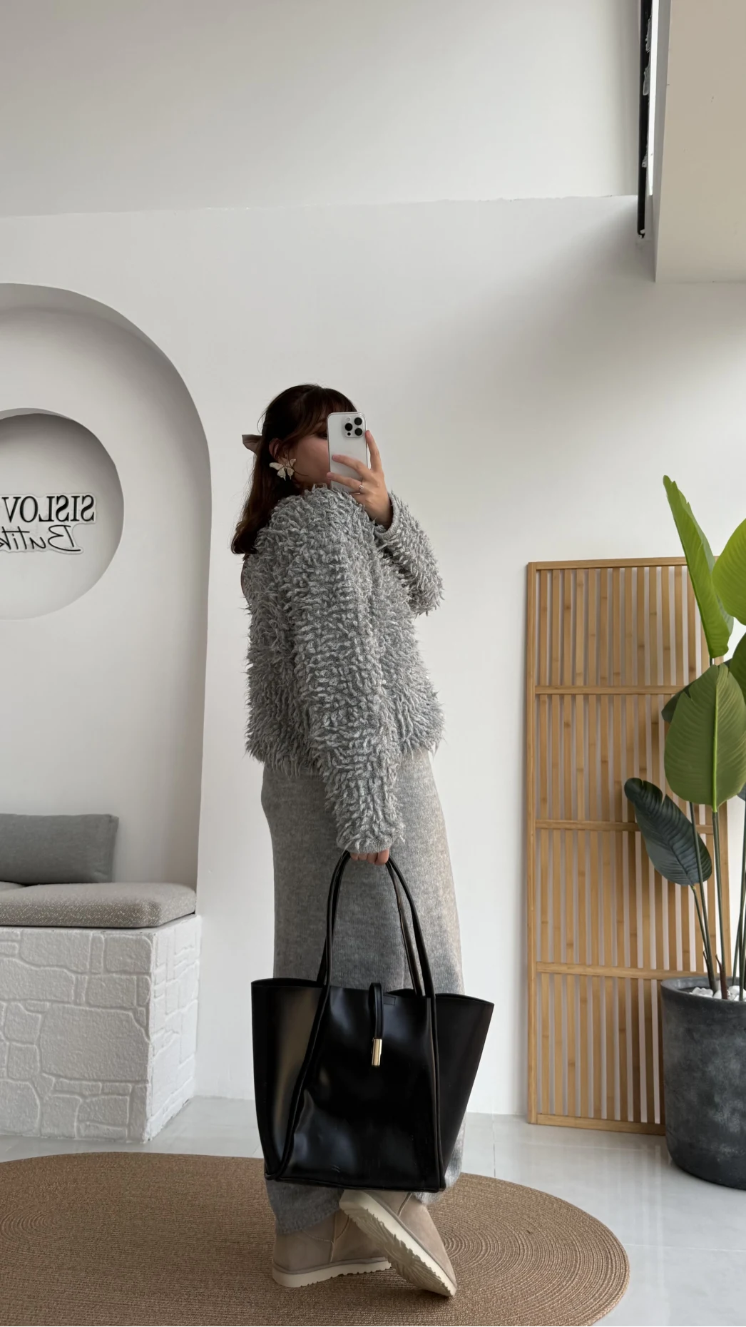 Saçaklı Hırka Elbise Takım - Gri - Kod: 9062-9063