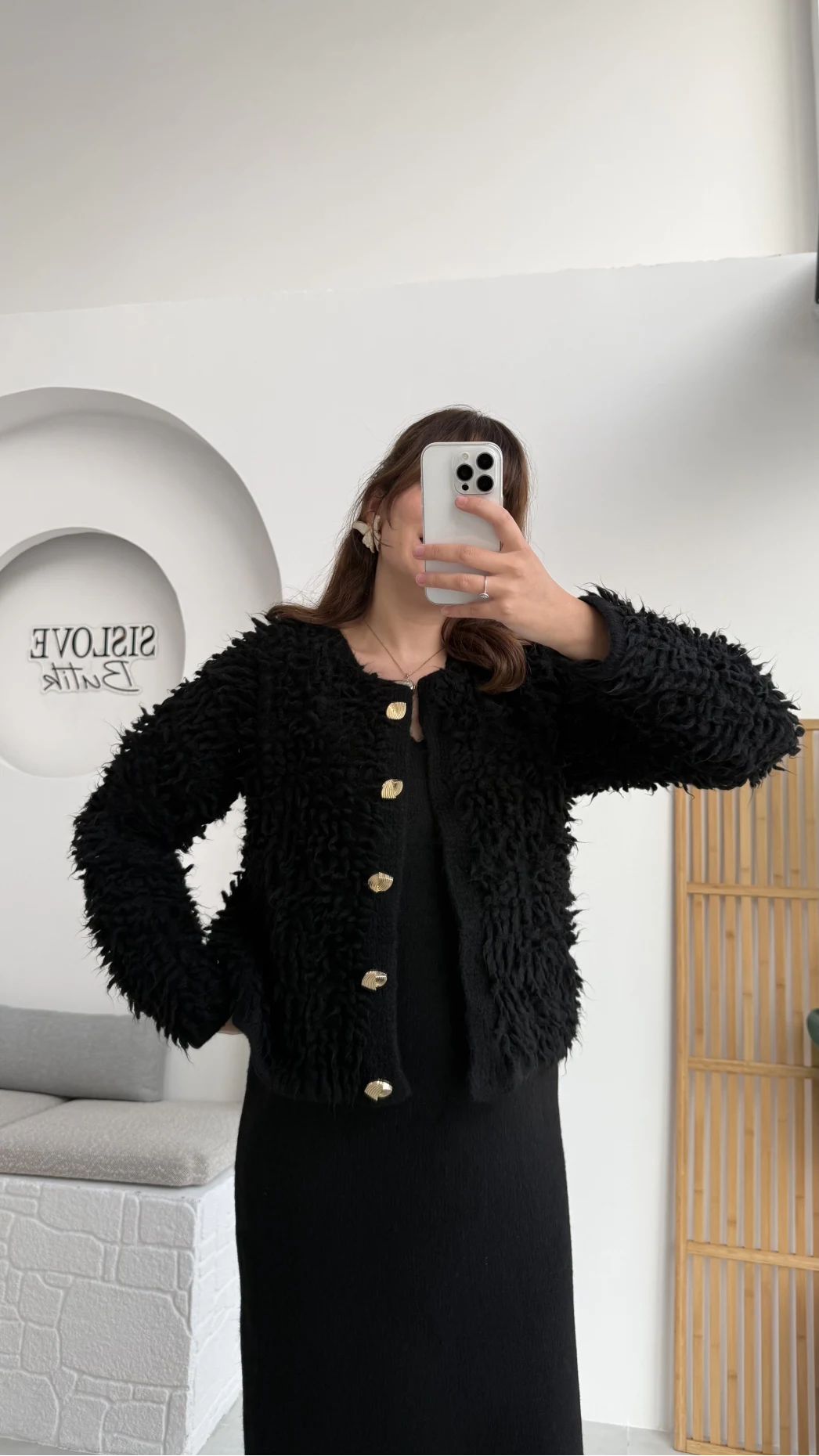 Saçaklı Hırka Elbise Takım - Siyah - Kod: 9062-9063