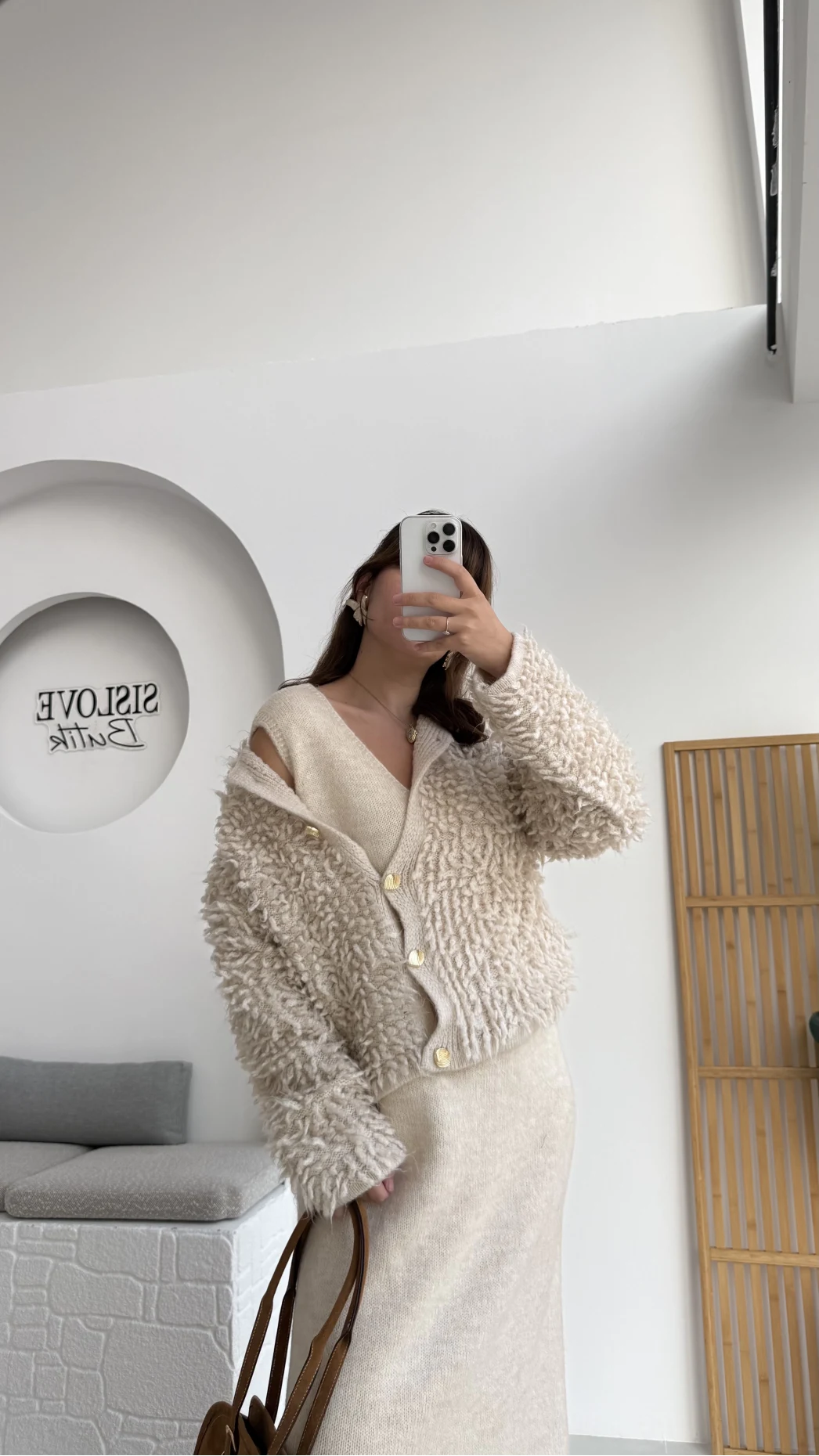 Saçaklı Hırka Elbise Takım - Taş - Kod: 9062-9063