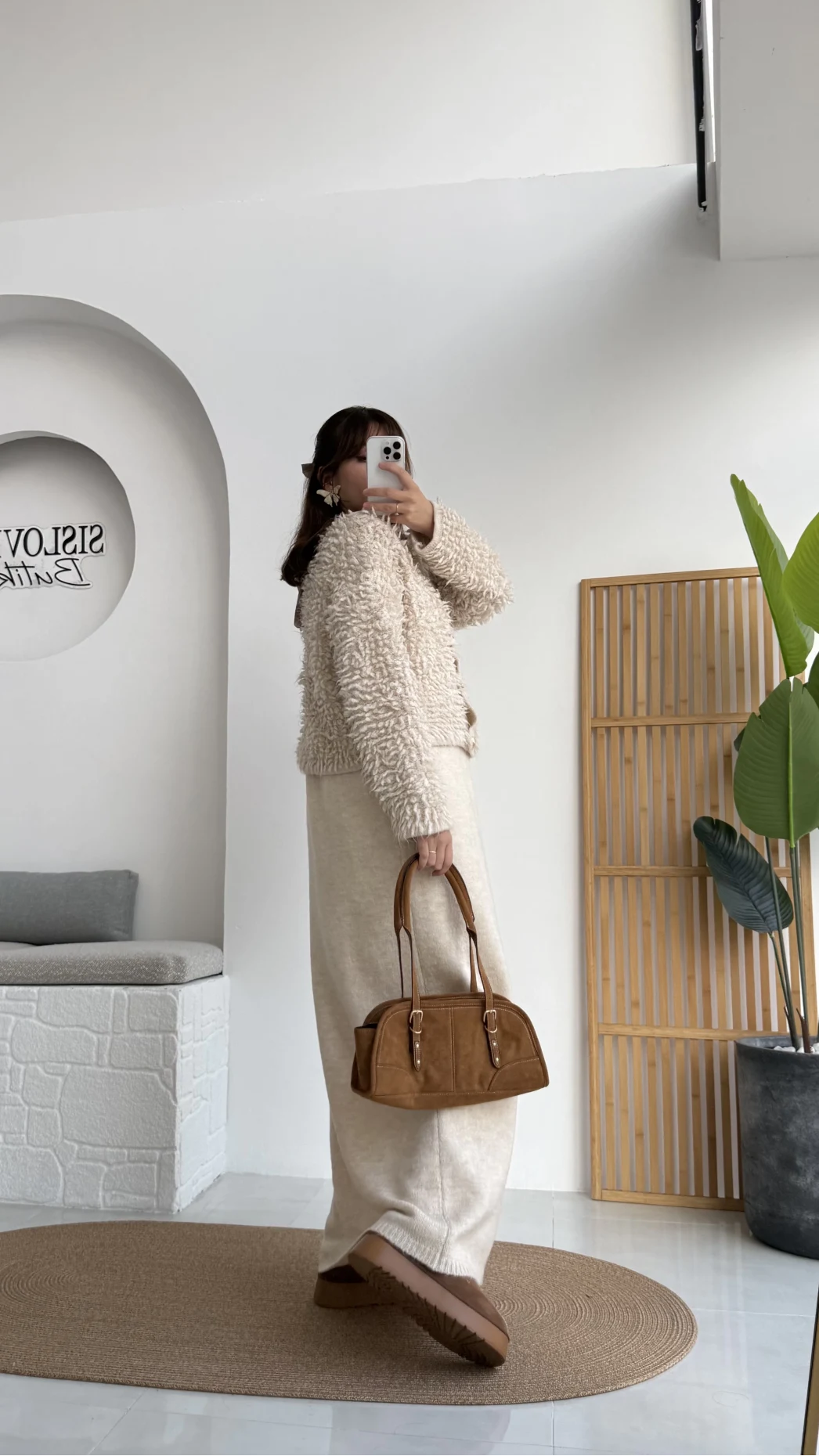 Saçaklı Hırka Elbise Takım - Taş - Kod: 9062-9063