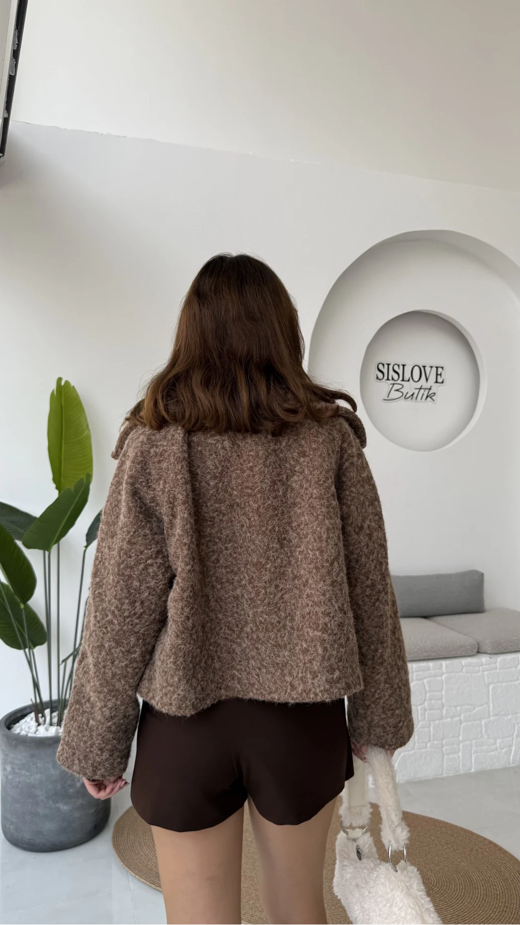 Sakallı Tek Düğmeli Ceket - Kahve