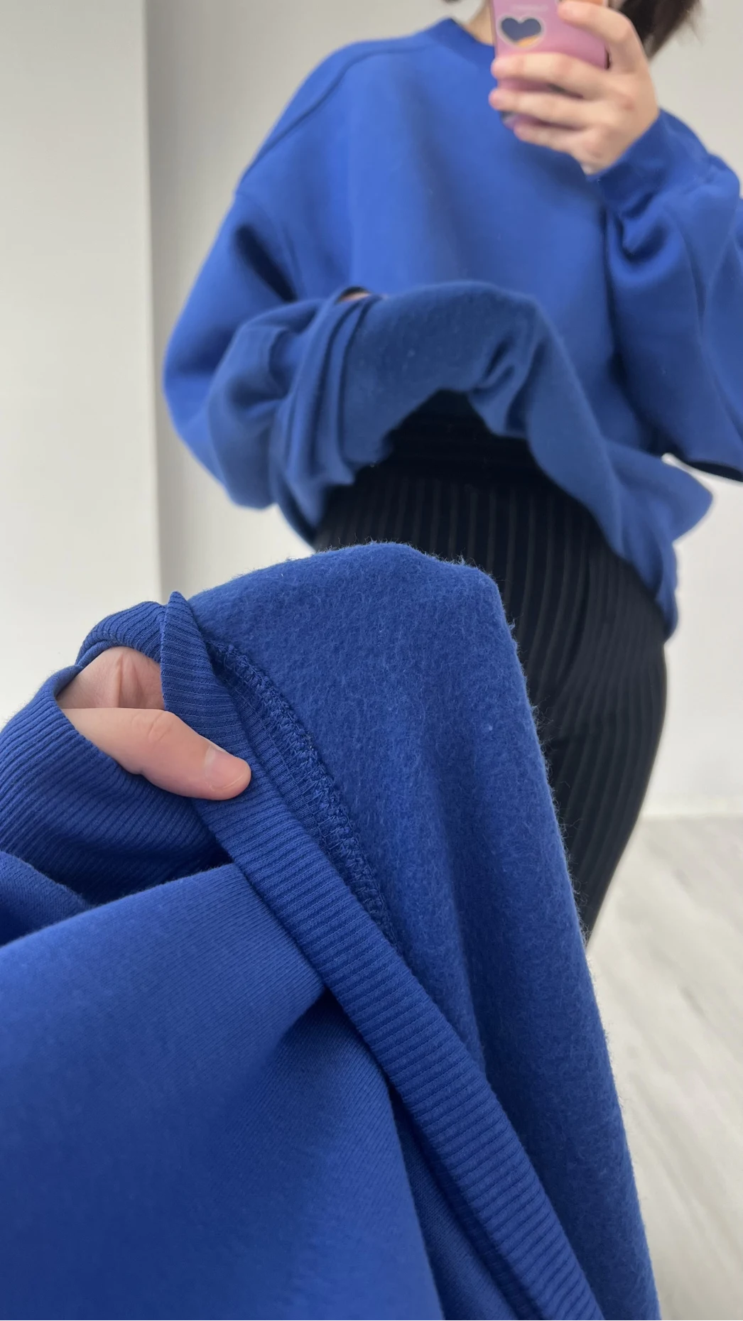 SAKS Mavisi Oversize Şardonlu Sweat