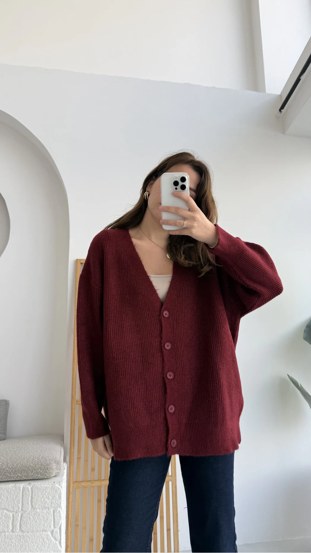 Salaş Hırka Bordo Kod: 9043