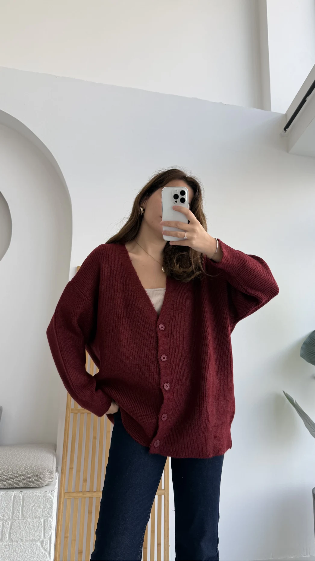 Salaş Hırka Bordo Kod: 9043