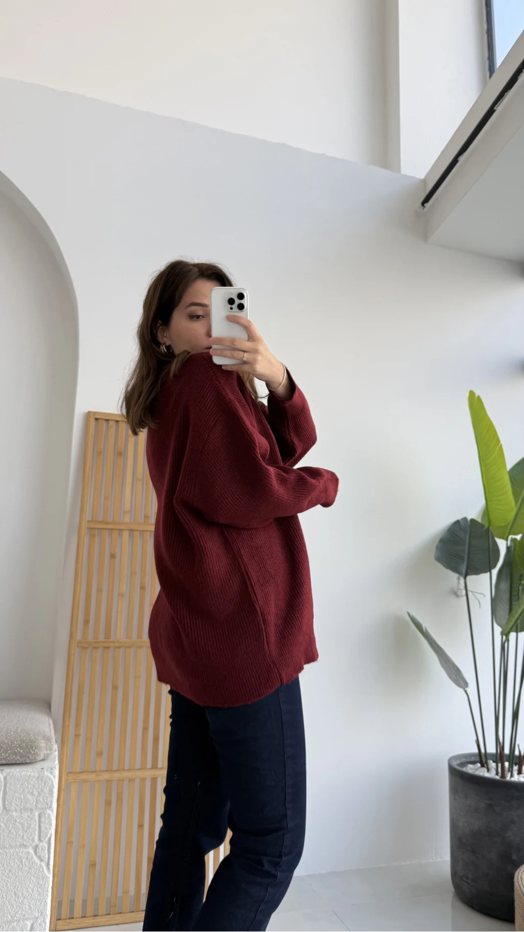 Salaş Hırka Bordo Kod: 9043