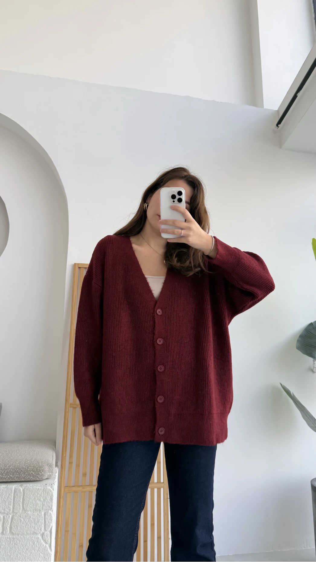 Salaş Hırka Bordo Kod: 9043