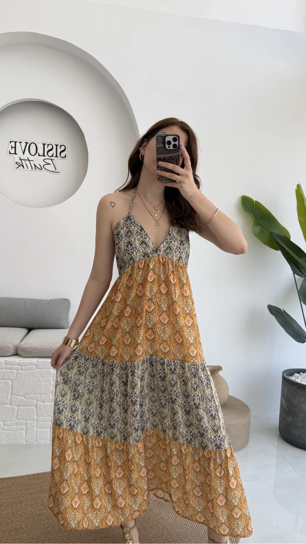 Samba Etnik Desenli Elbise 2620