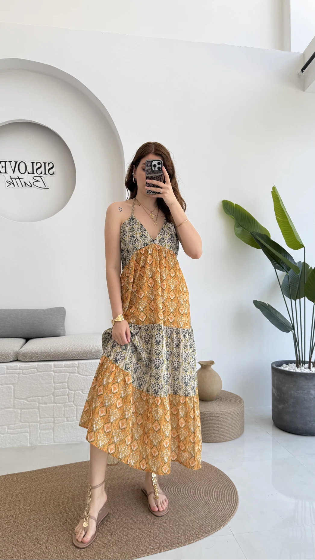 Samba Etnik Desenli Elbise 2620