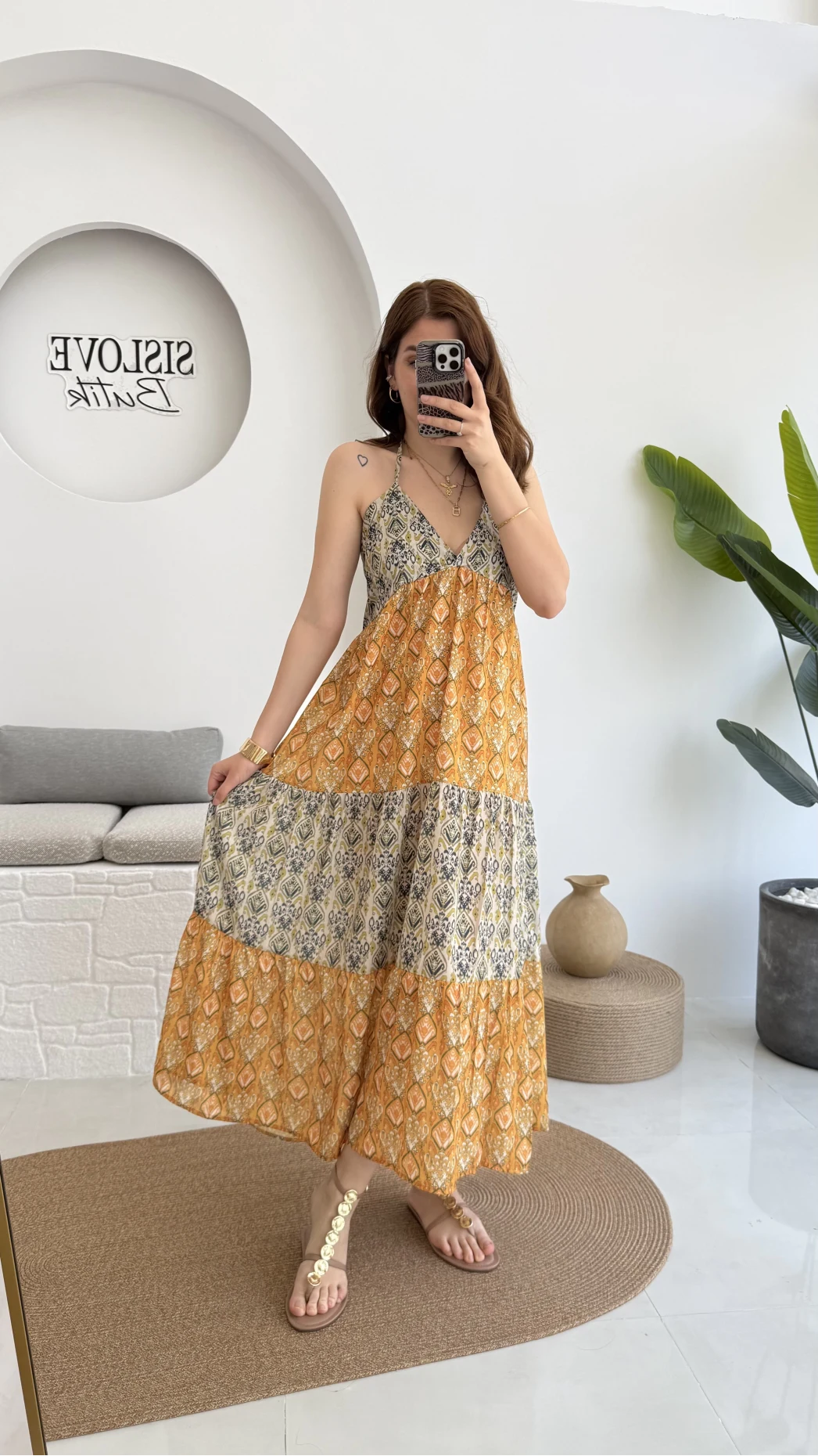 Samba Etnik Desenli Elbise 2620