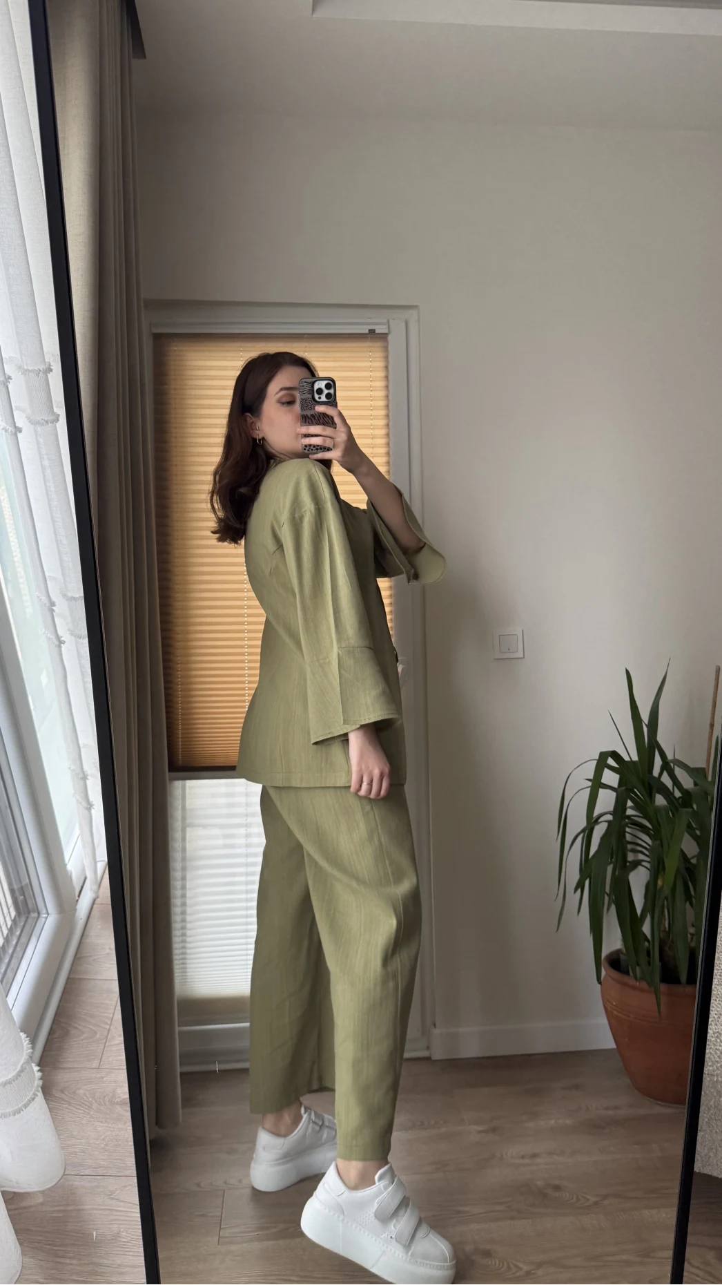 Sarah Önden Klipsli Ceket Takım - Haki