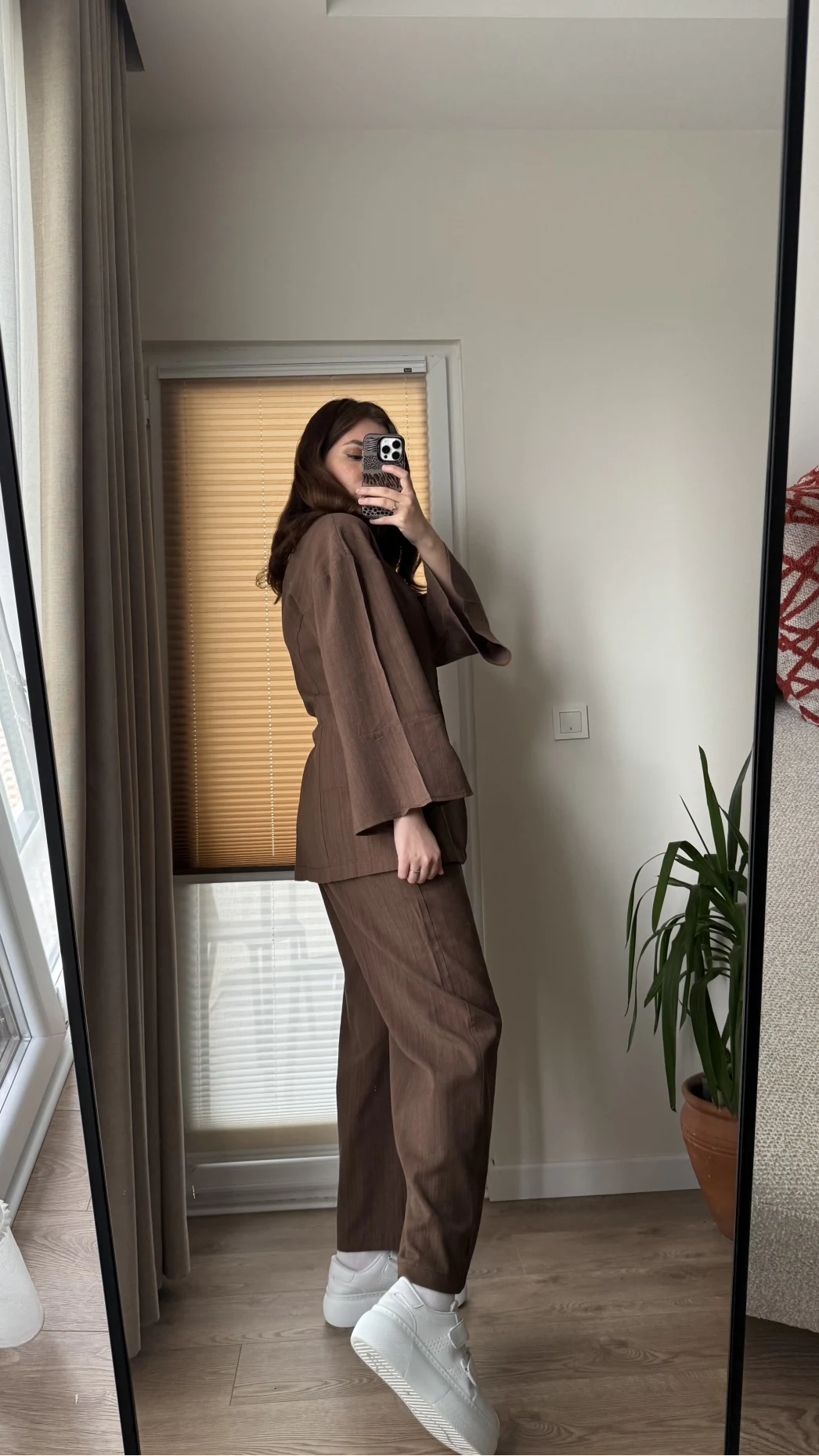 Sarah Önden Klipsli Ceket Takım - Kahve