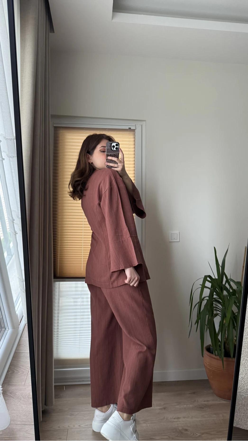 Sarah Önden Klipsli Ceket Takım - Kiremit