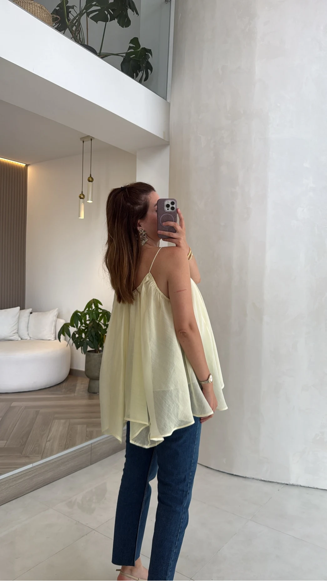 Sarı Askılı Pelerin Bluz - Kod: 5090
