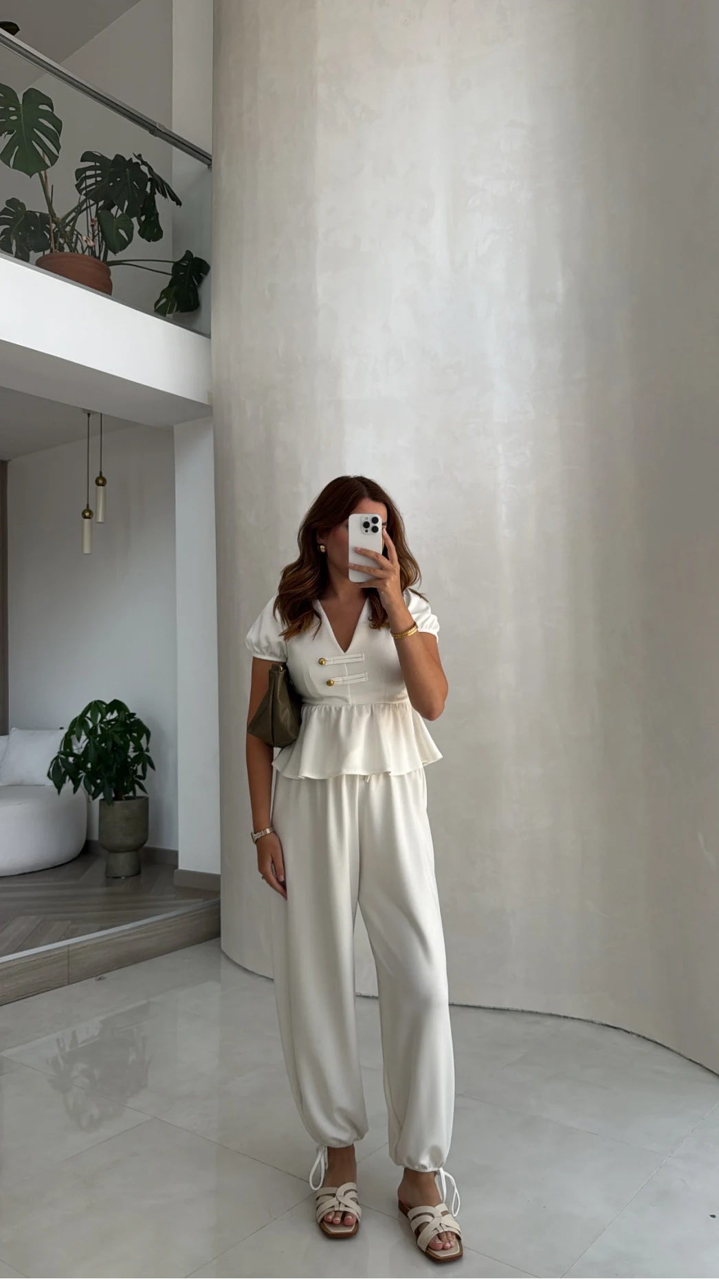 Saskia Modal Bluz Pantolon Takım - Ekru - Kod: 4165