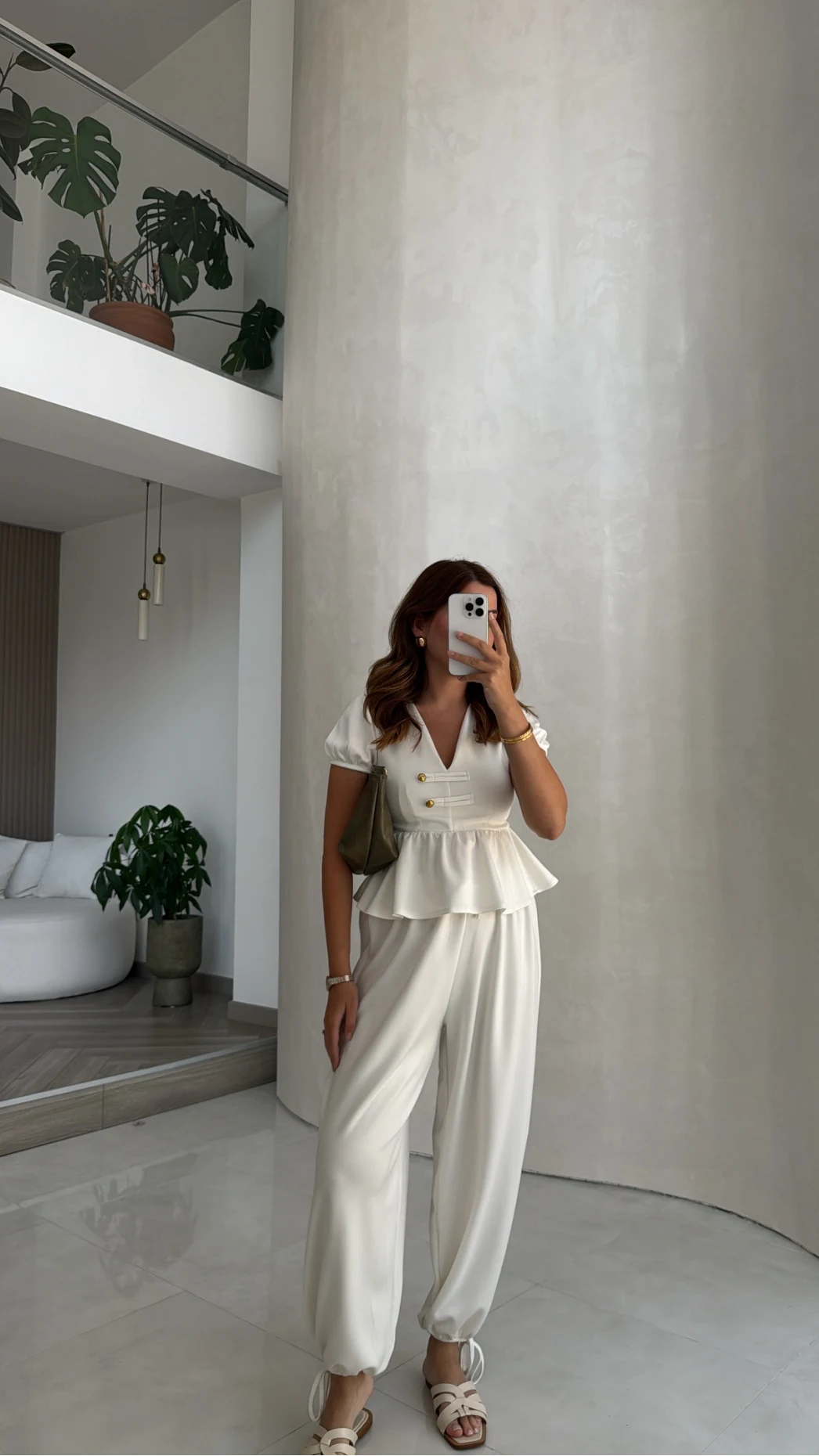Saskia Modal Bluz Pantolon Takım - Ekru - Kod: 4165