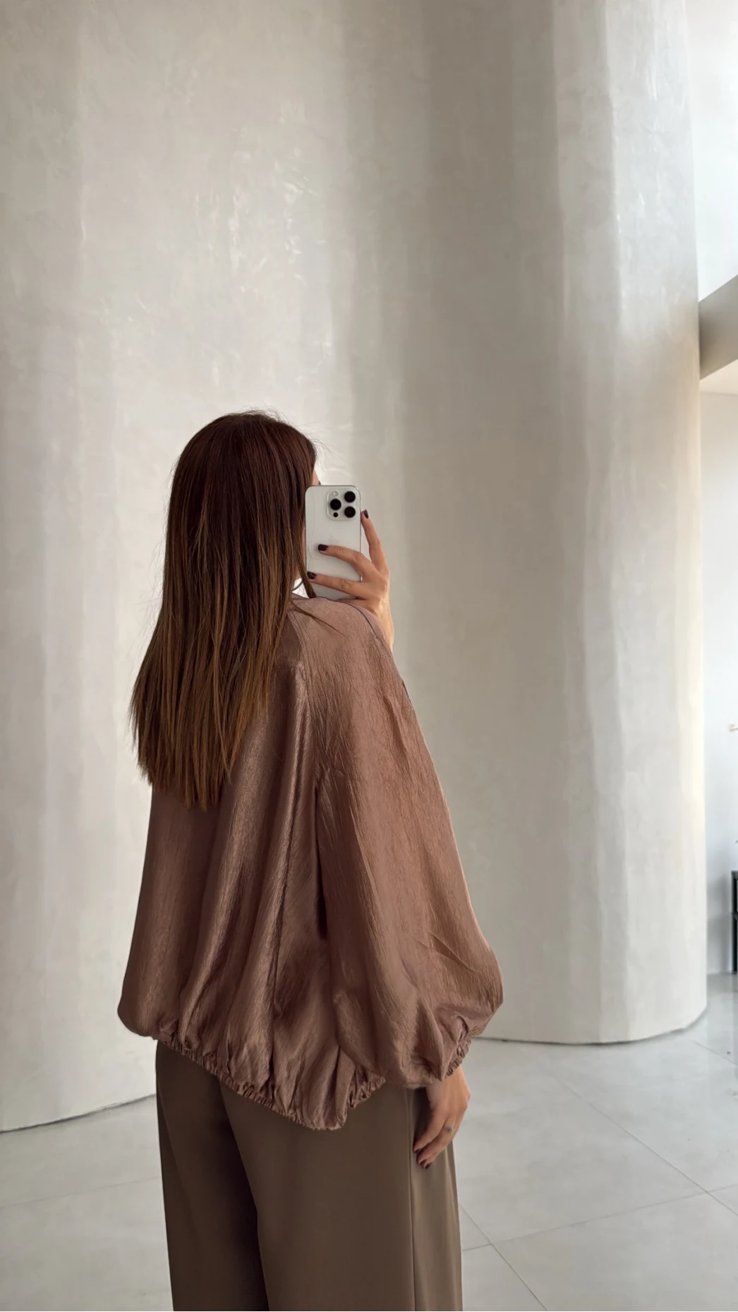 Saten Bomber İnce Ceket - Vizon - Kod: 9775