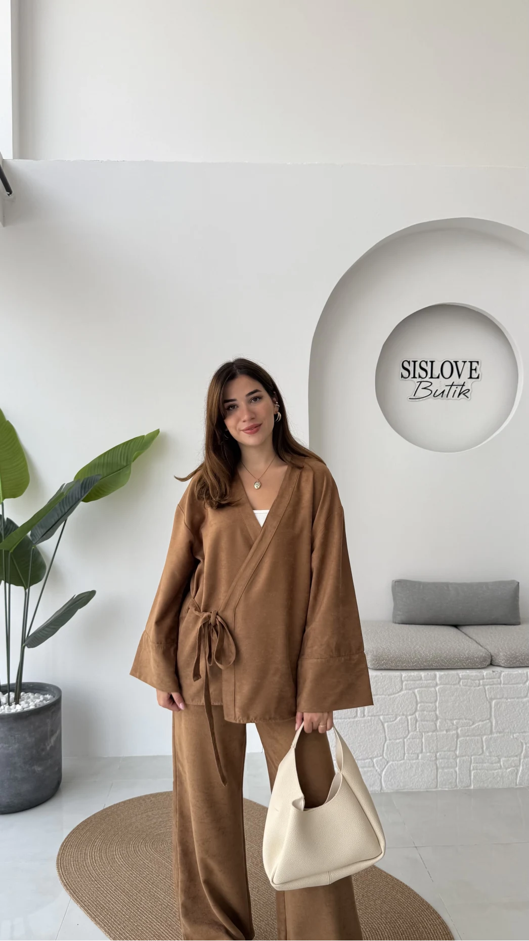 Serena Süet Takım - Camel - Kod: 6023