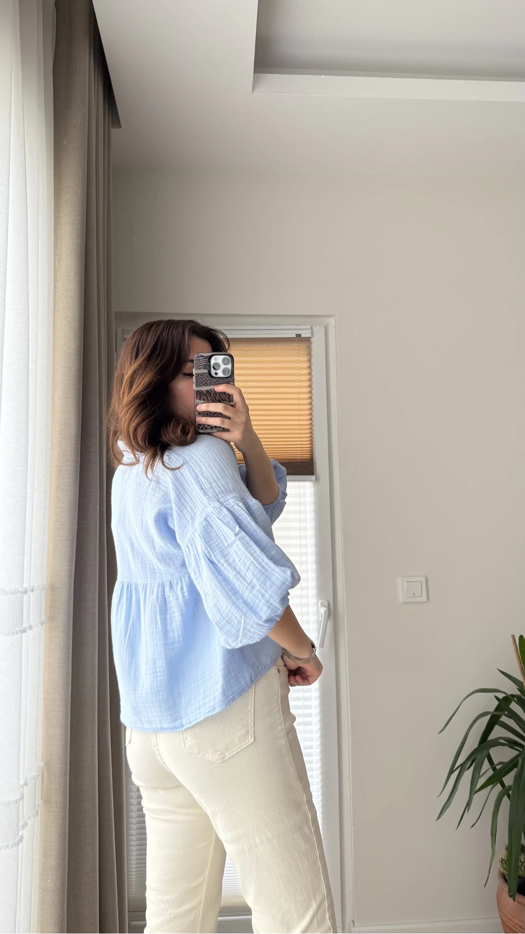 Siana Müslin Kumaş Bebe Mavisi Gömlek 2031