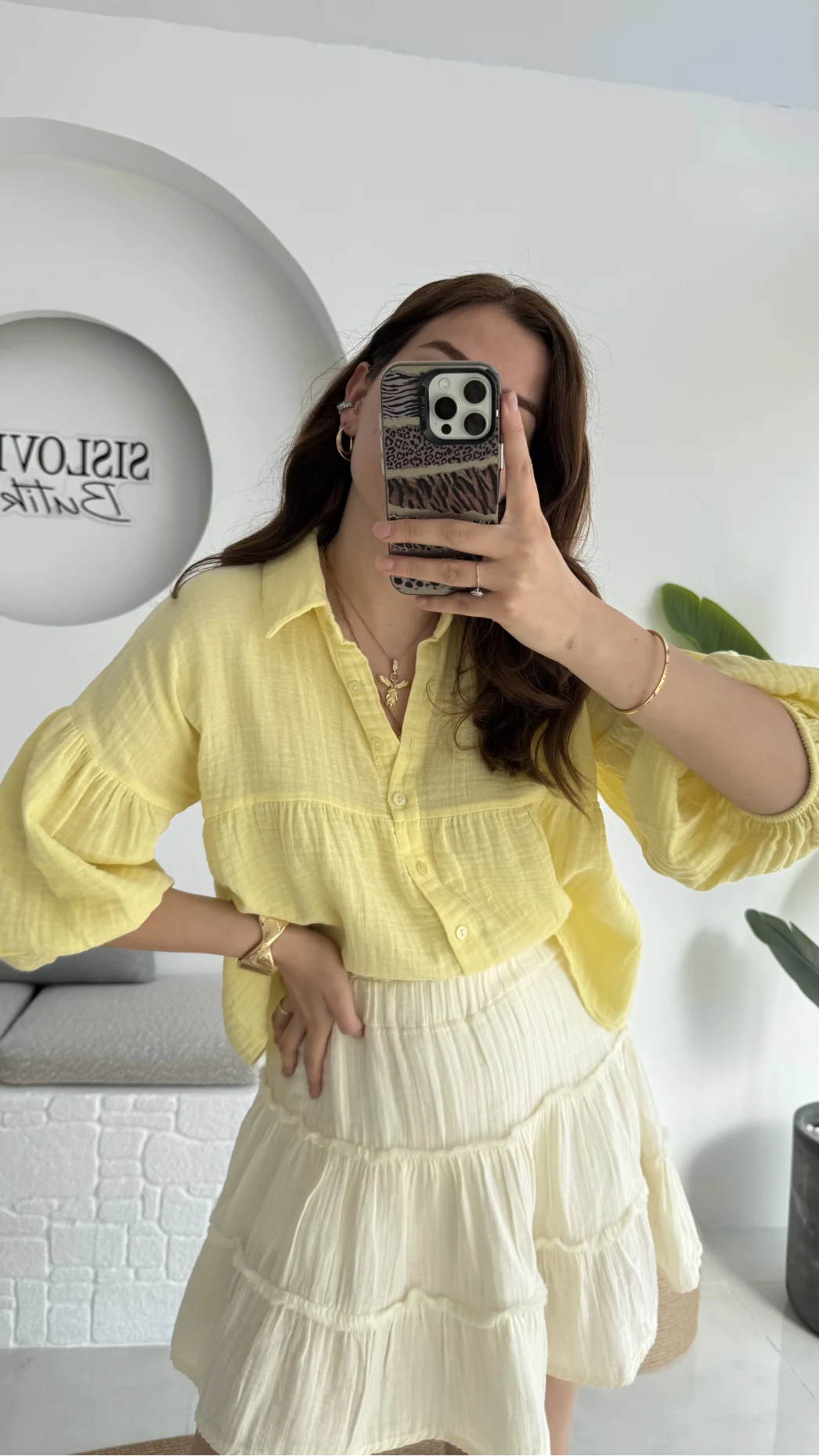 Siana Müslin Kumaş Sarı Gömlek