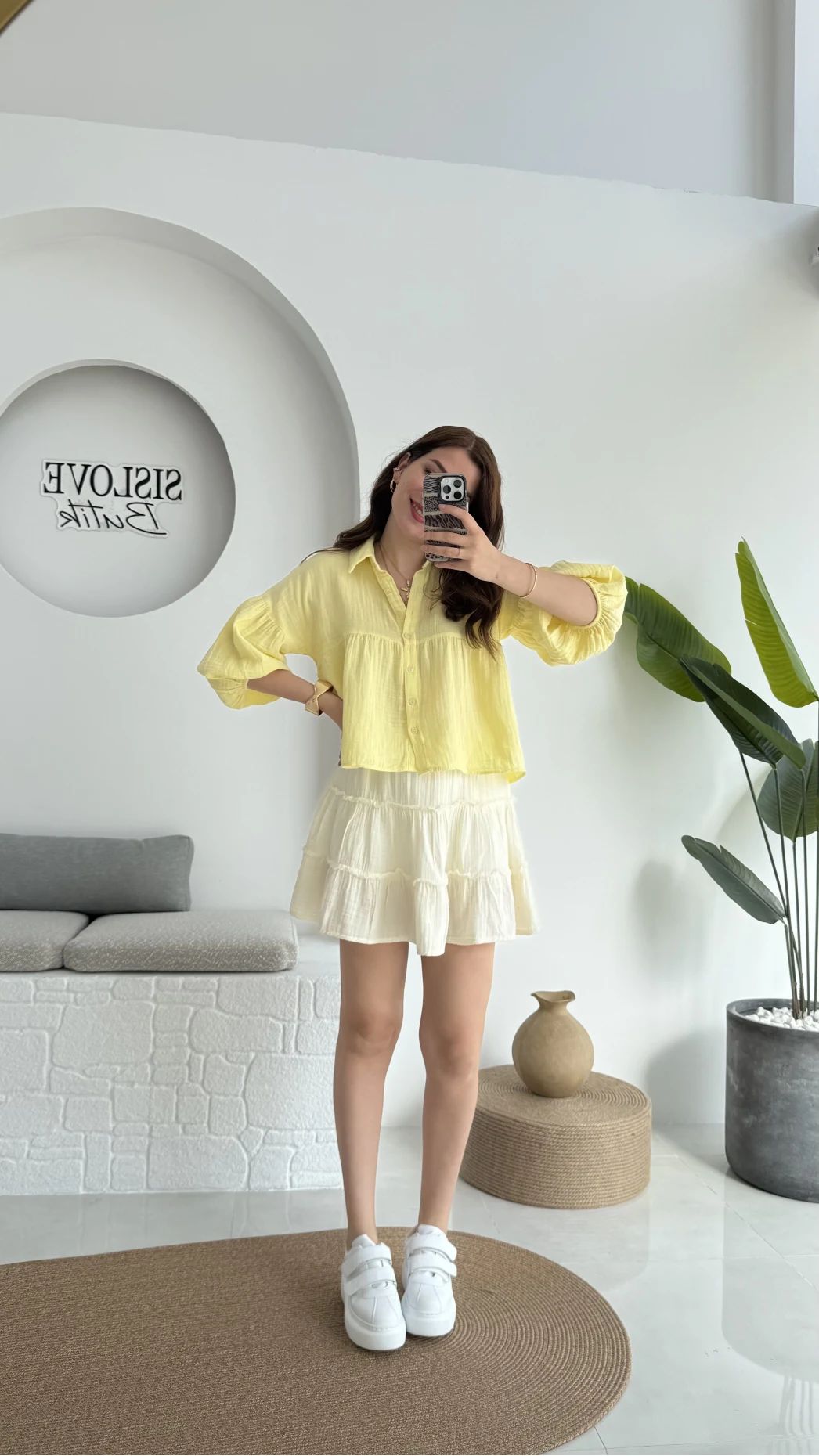 Siana Müslin Kumaş Sarı Gömlek