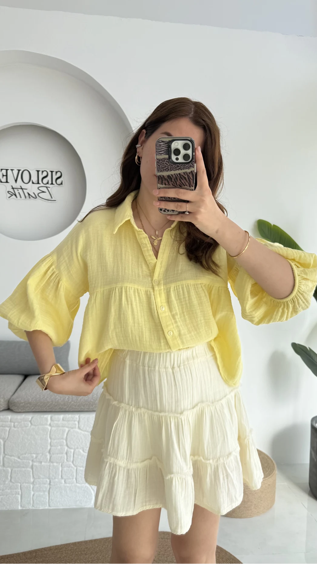 Siana Müslin Kumaş Sarı Gömlek