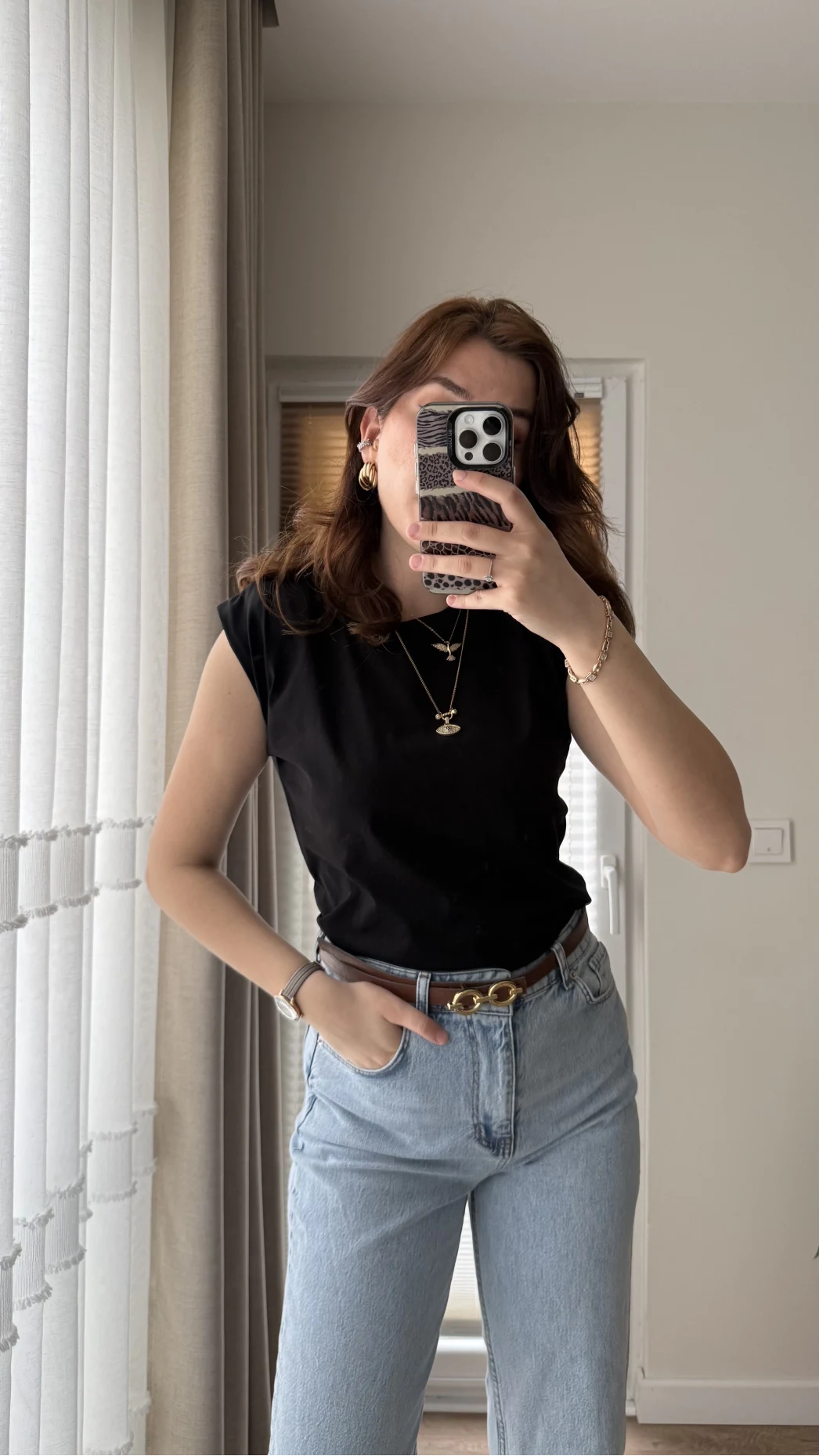 Sıfır Kol Vatkalı T-Shirt Siyah