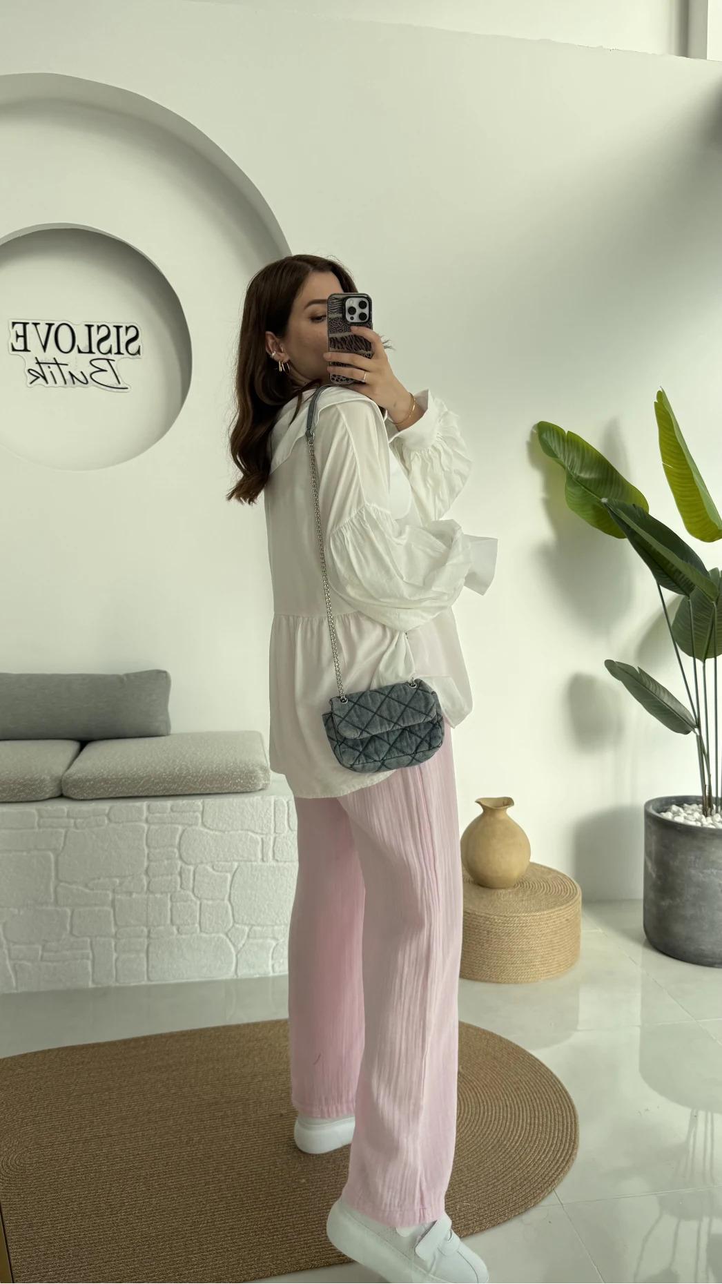 Bebe Yaka Şifon Gömlek - 252 -2017 - Beyaz