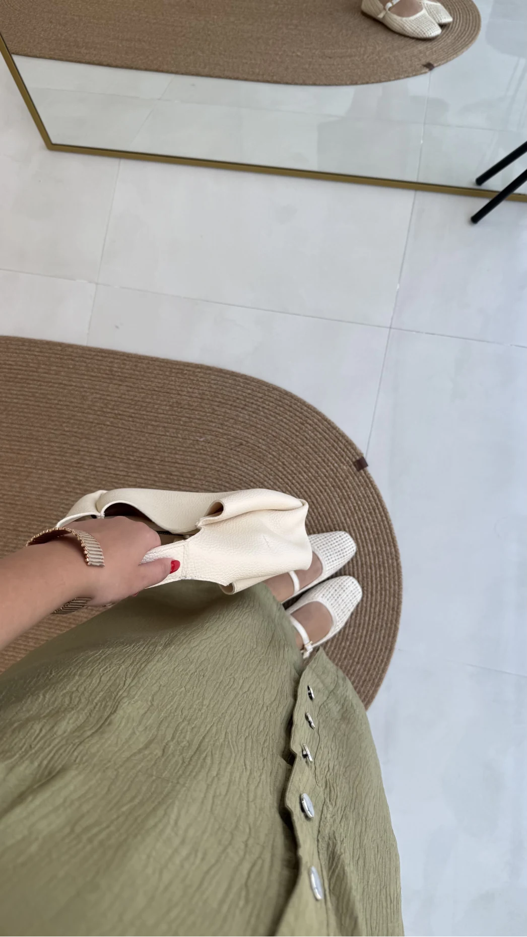 Sindy Kemer Detaylı Bürümcük Elbise - Haki - 6012