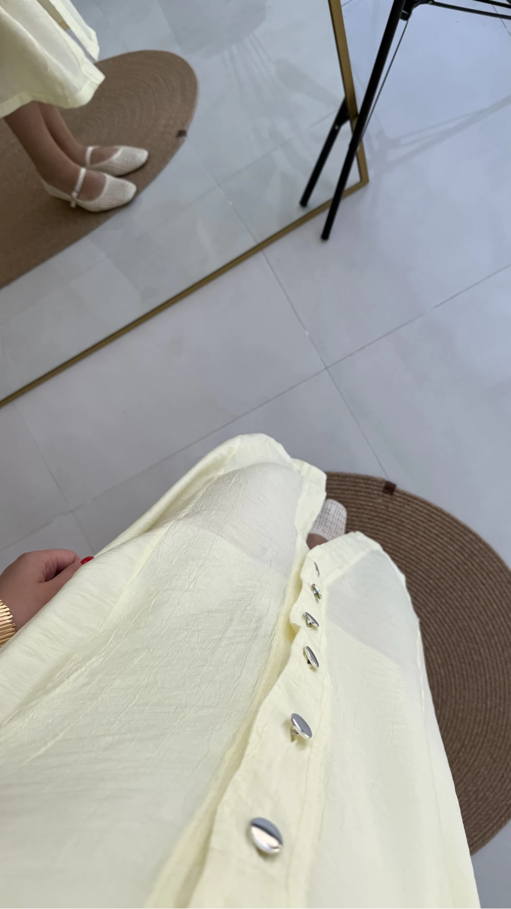 Sindy Kemer Detaylı Bürümcük Elbise - Sarı - 6012