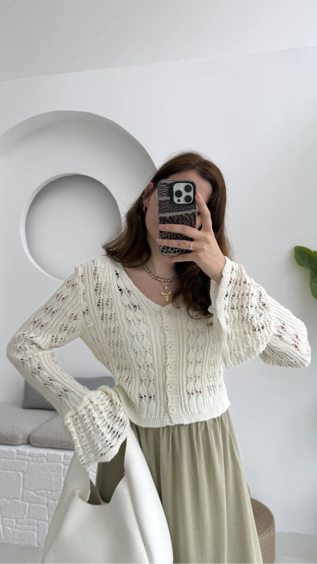 Sister Renkli Hırkalar Kırık Beyaz