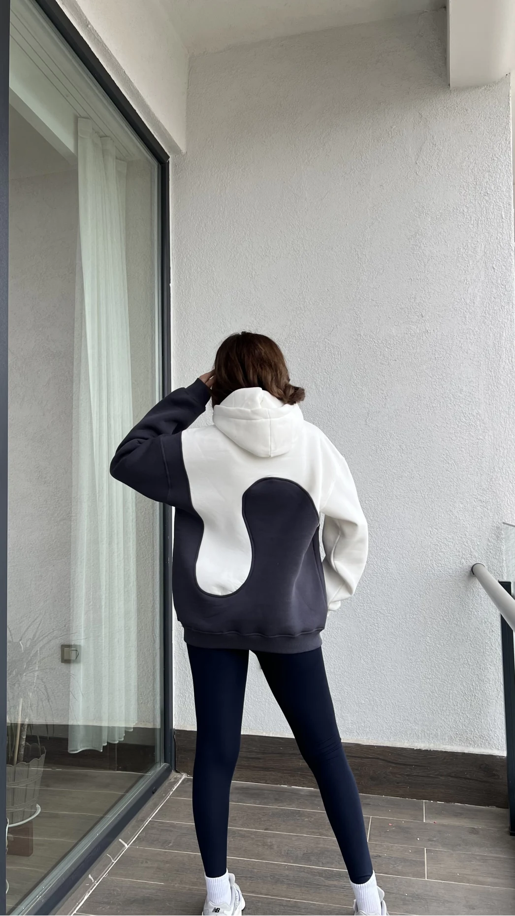 Sky Beyaz-Antrasit 3 İplik Polarlı Sweat