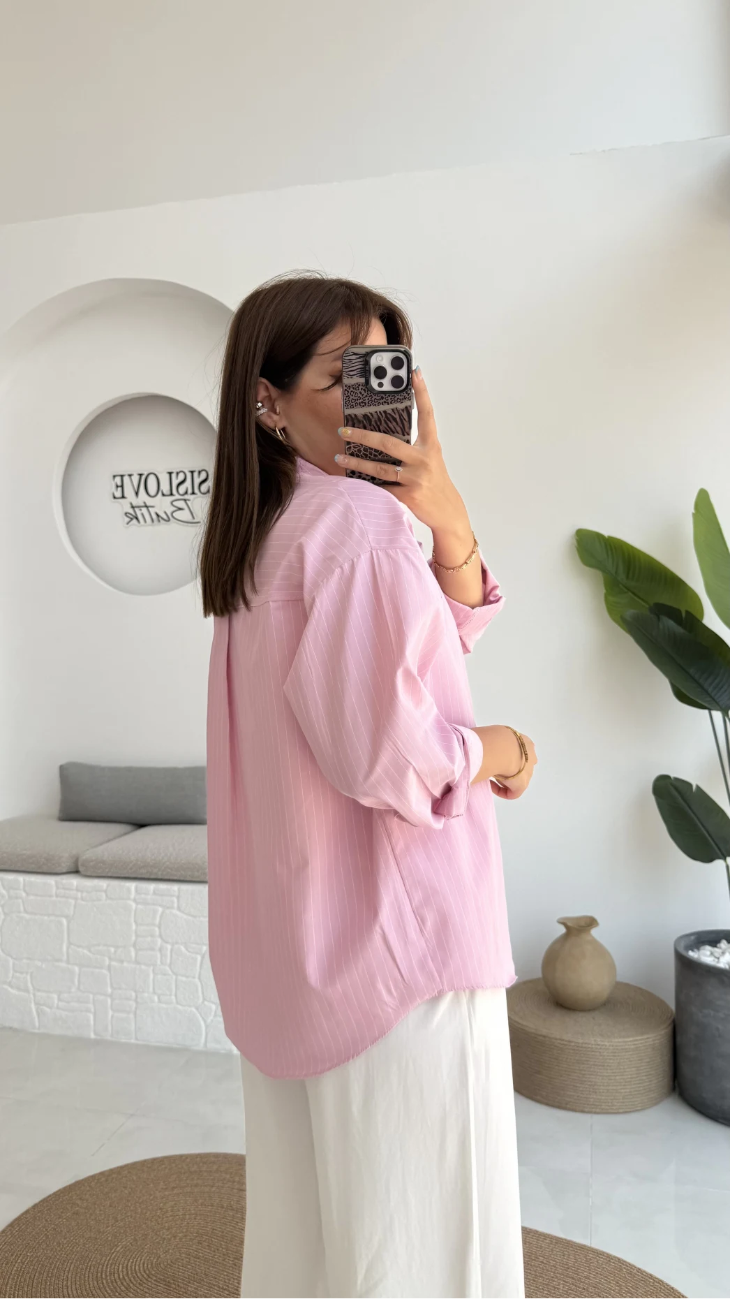 Snw Çizgili Gömlek Pembe