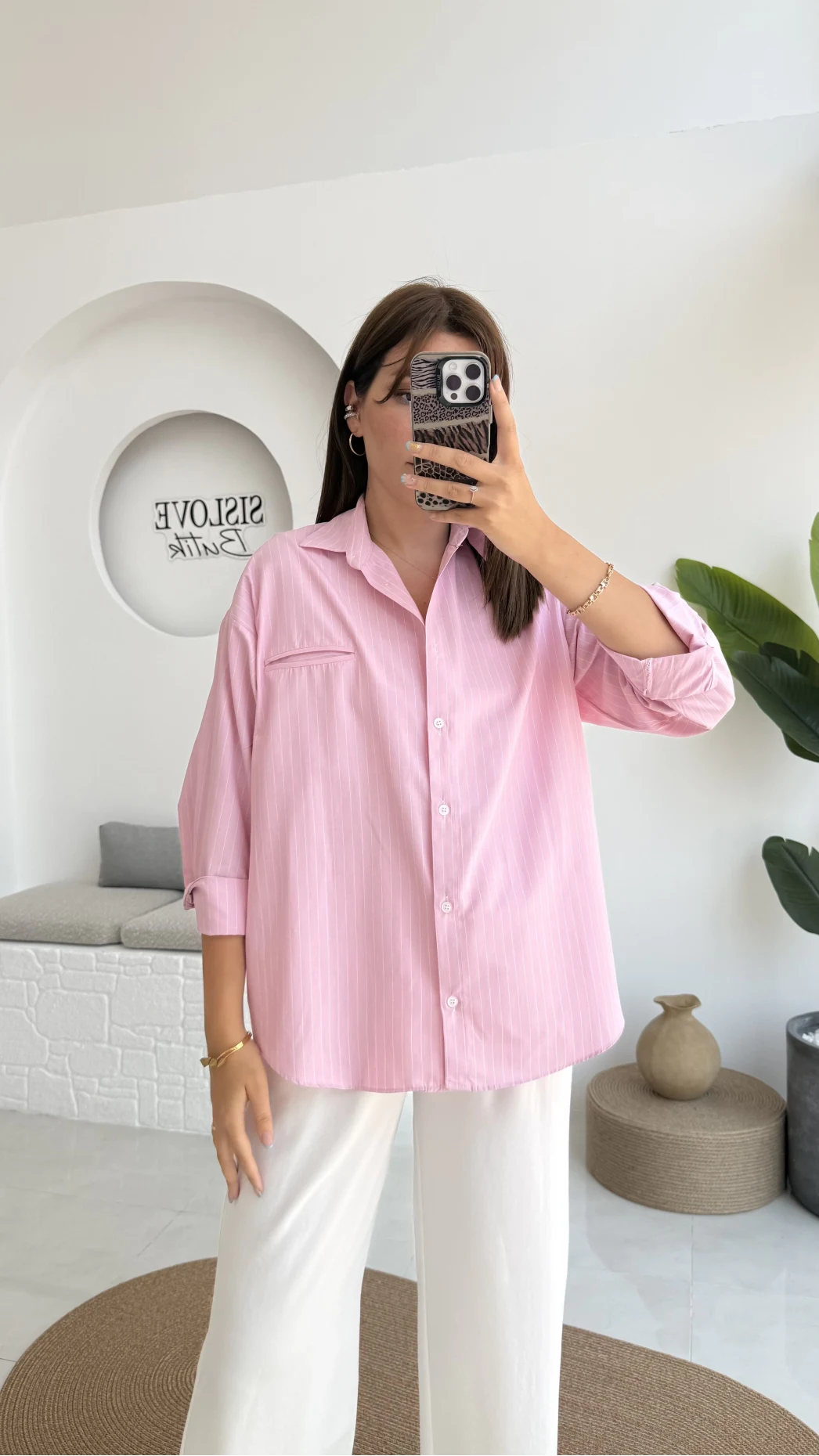 Snw Çizgili Gömlek Pembe