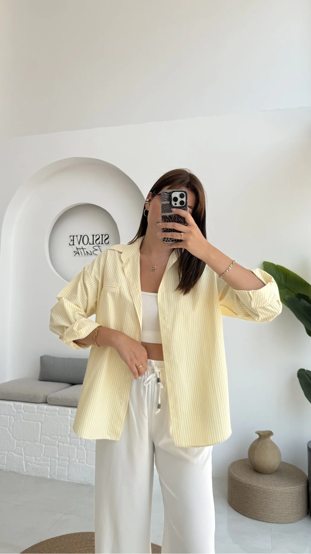 Snw Çizgili Gömlek Sarı