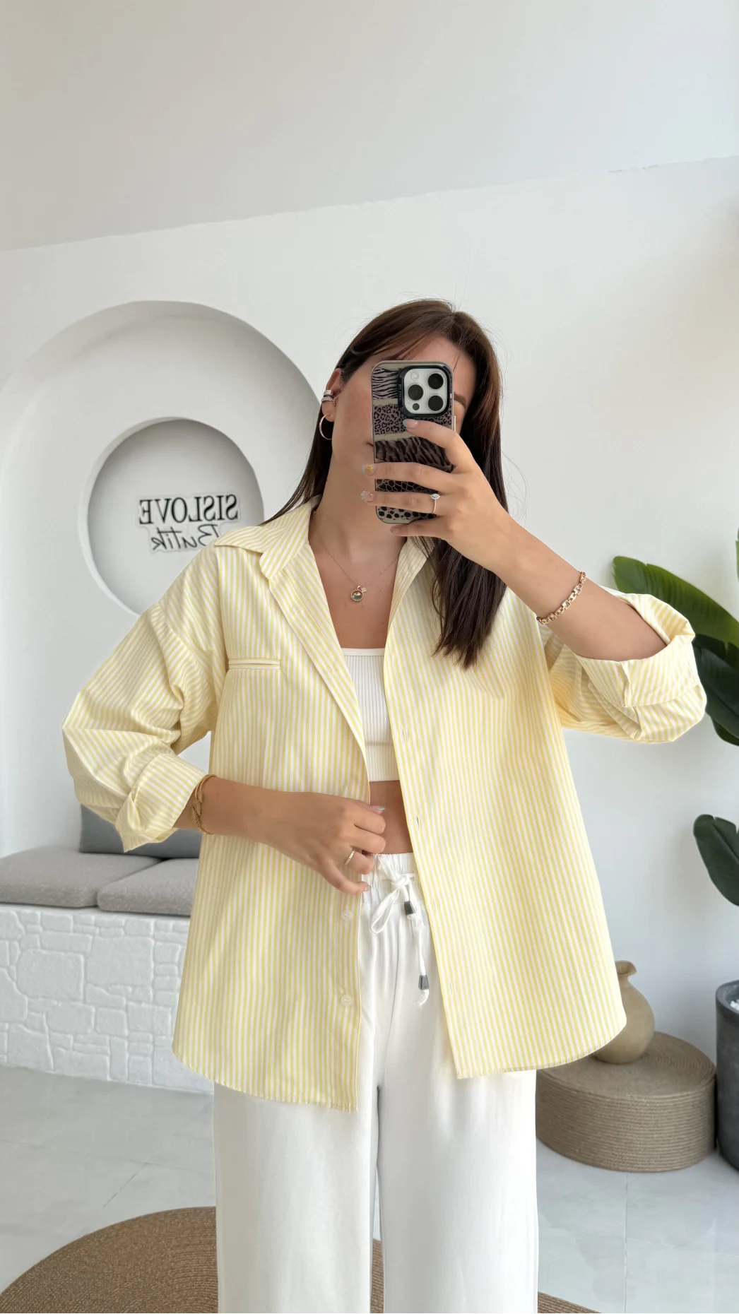 Snw Çizgili Gömlek Sarı