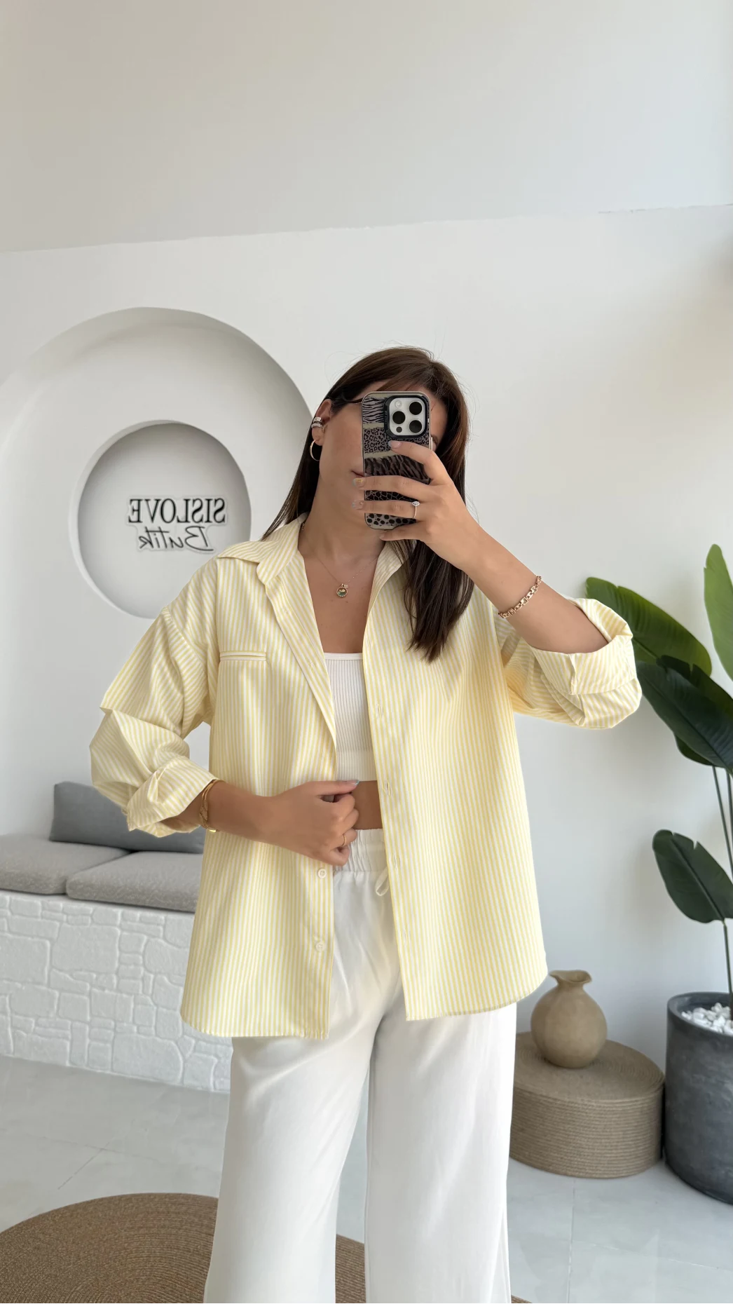 Snw Çizgili Gömlek Sarı