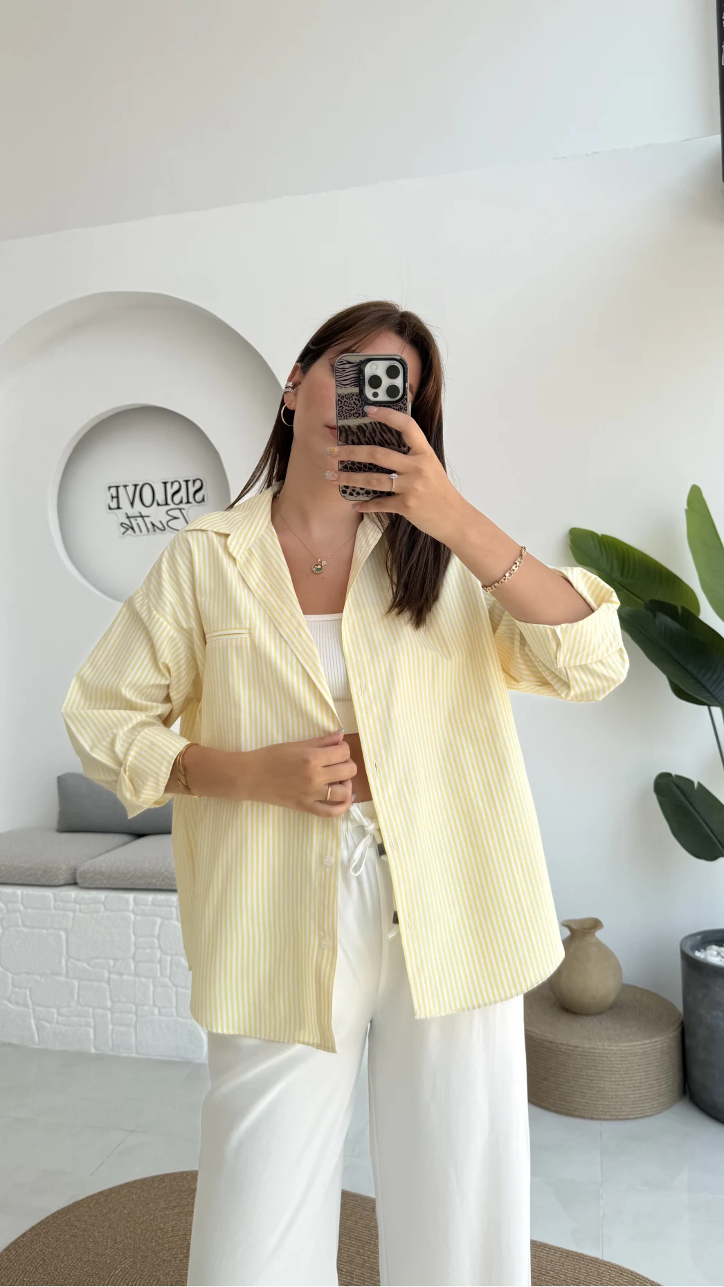 Snw Çizgili Gömlek Sarı