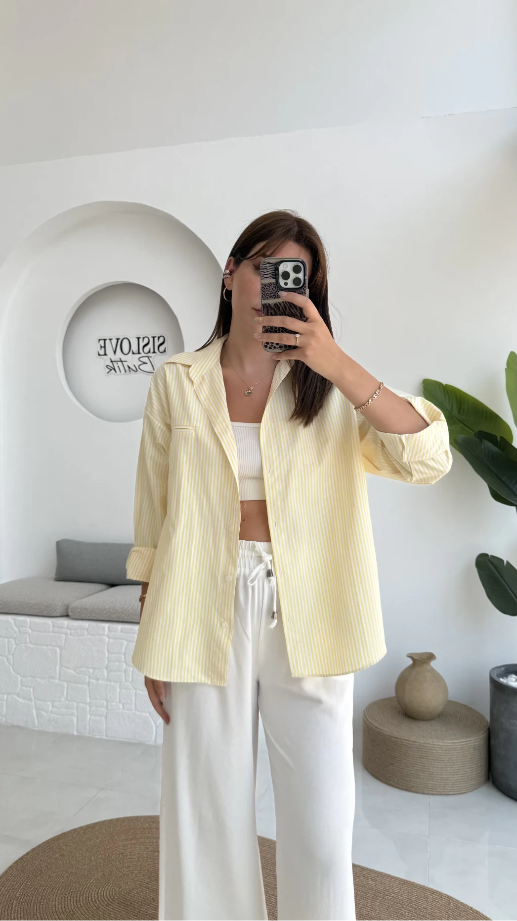 Snw Çizgili Gömlek Sarı