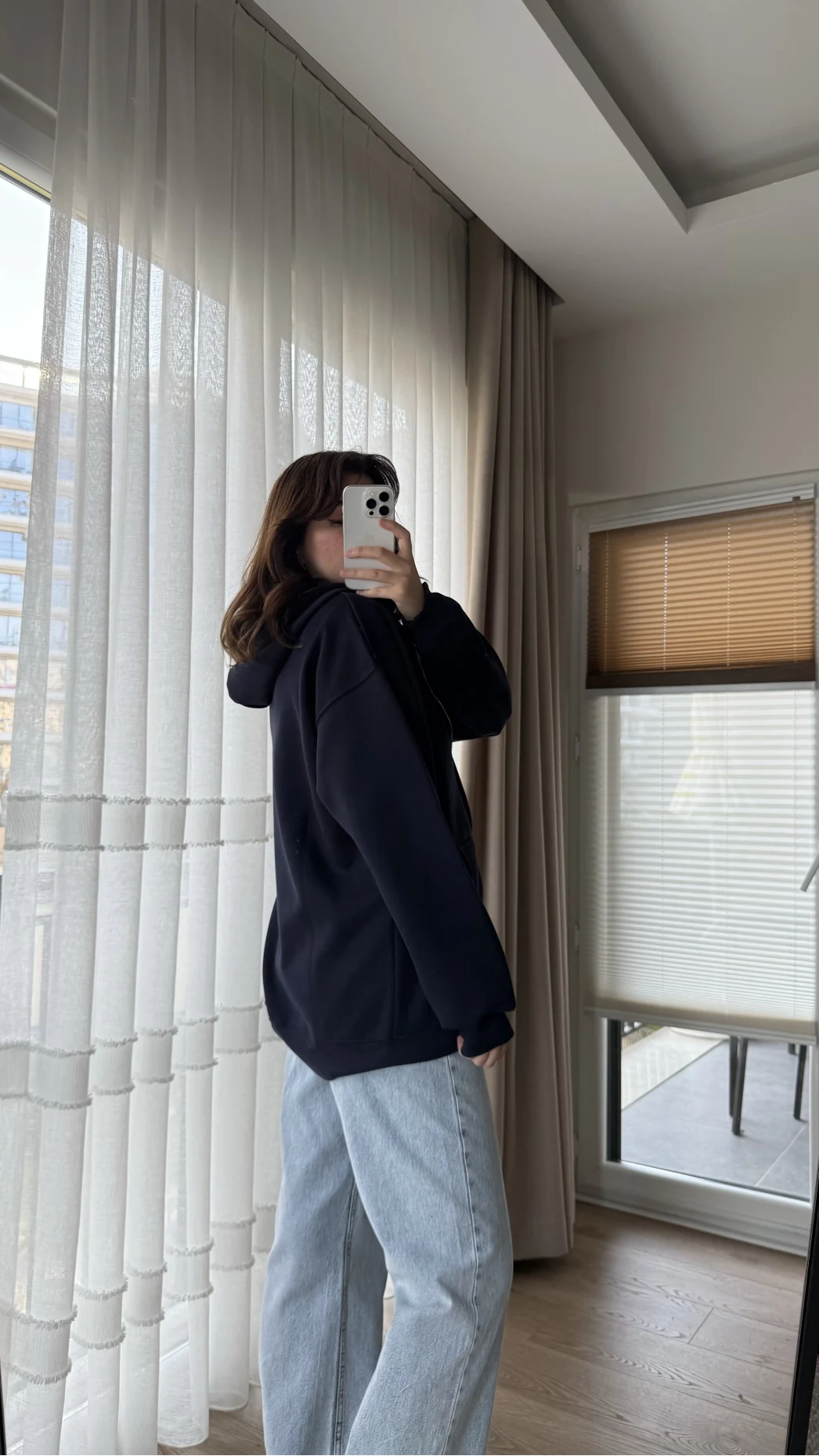 Snw Kapüşonlu Şardonlu Hırka Lacivert