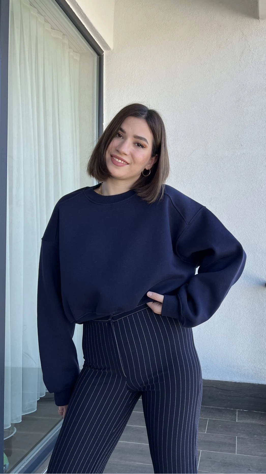 Snw Lacivert 3 İplik Polarlı Sweat