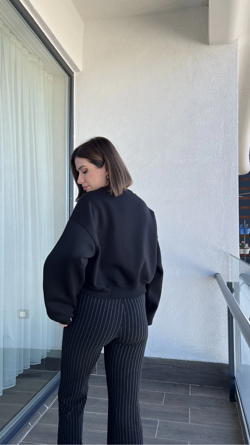 Snw Siyah 3 İplik Polarlı Sweat