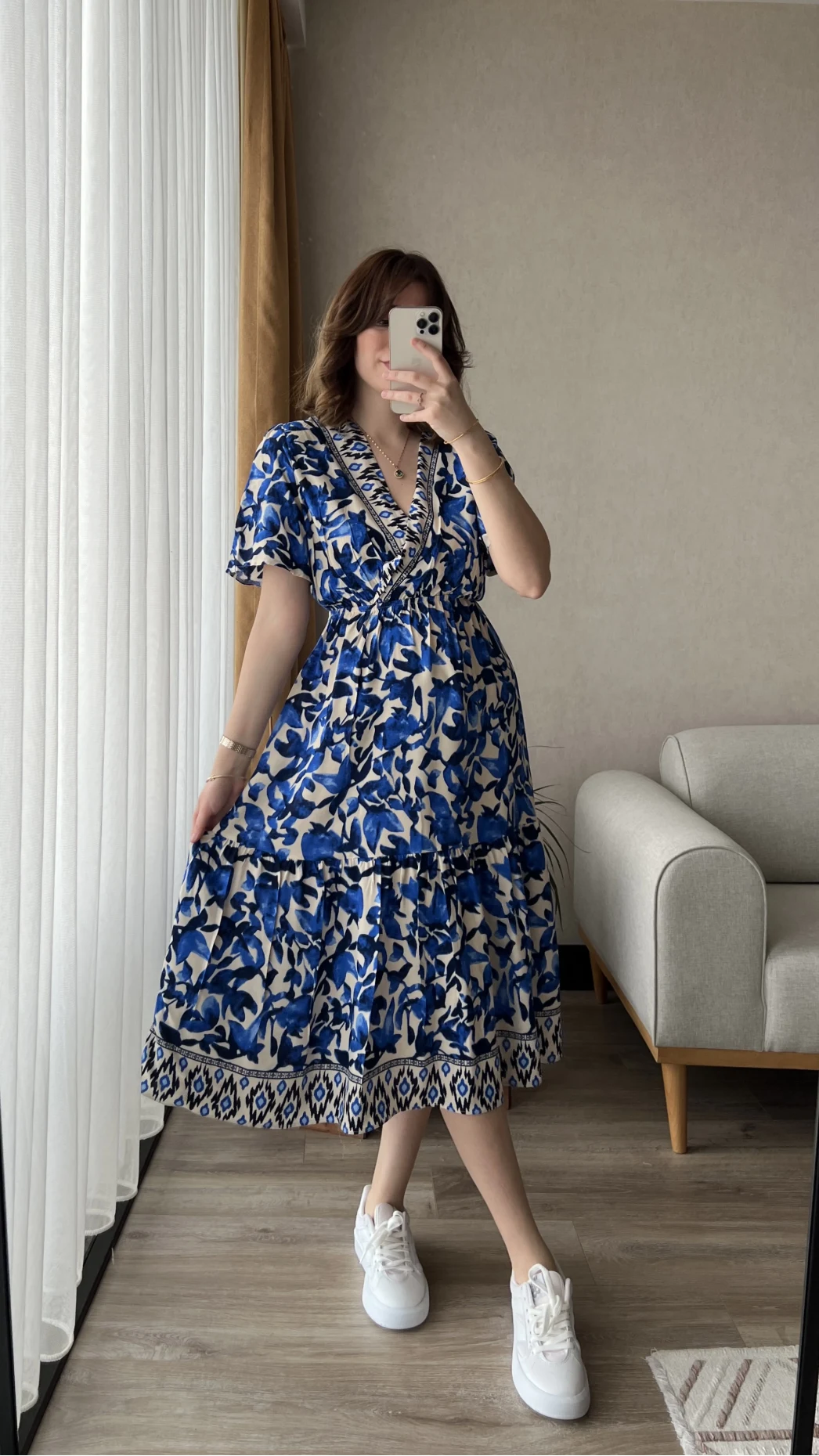 Stew Midi Boy Mavi Elbise