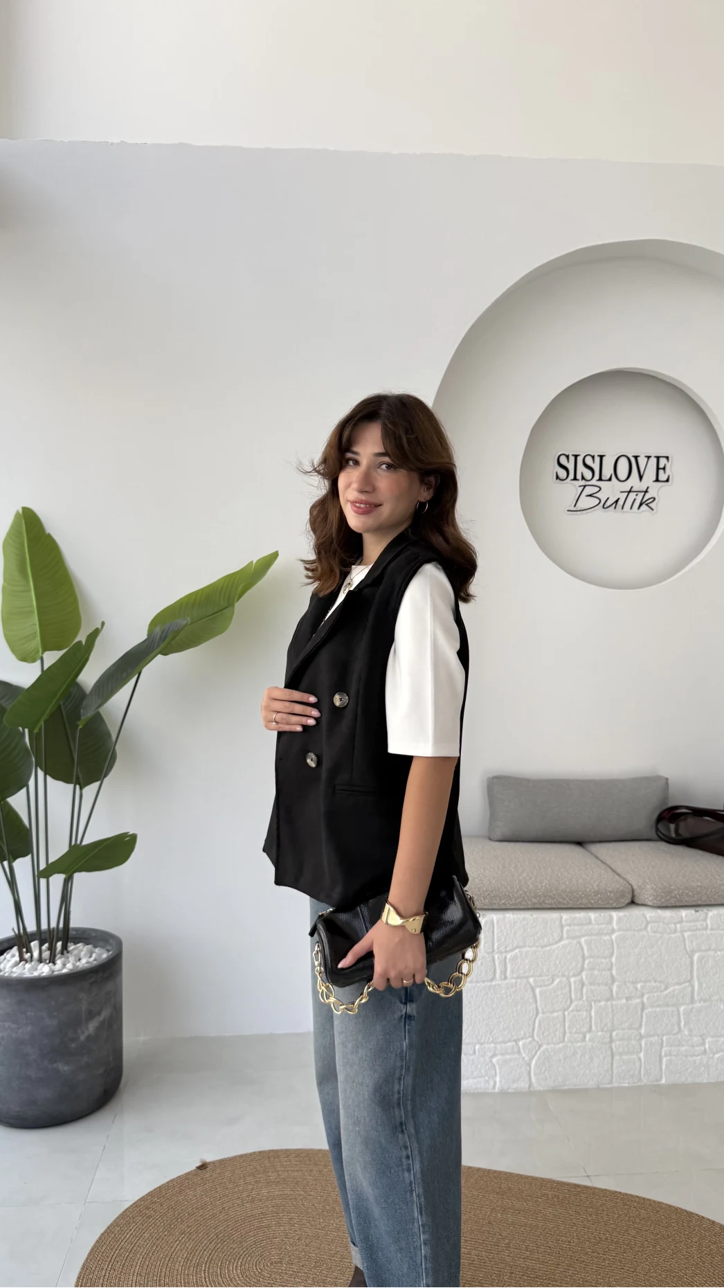 Süet Yelek - Siyah - Kod: 1211