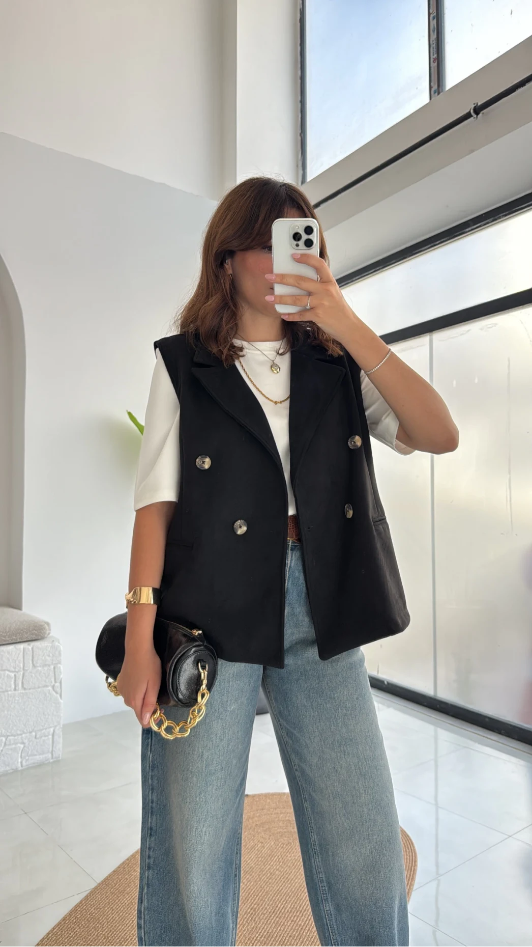 Süet Yelek - Siyah - Kod: 1211