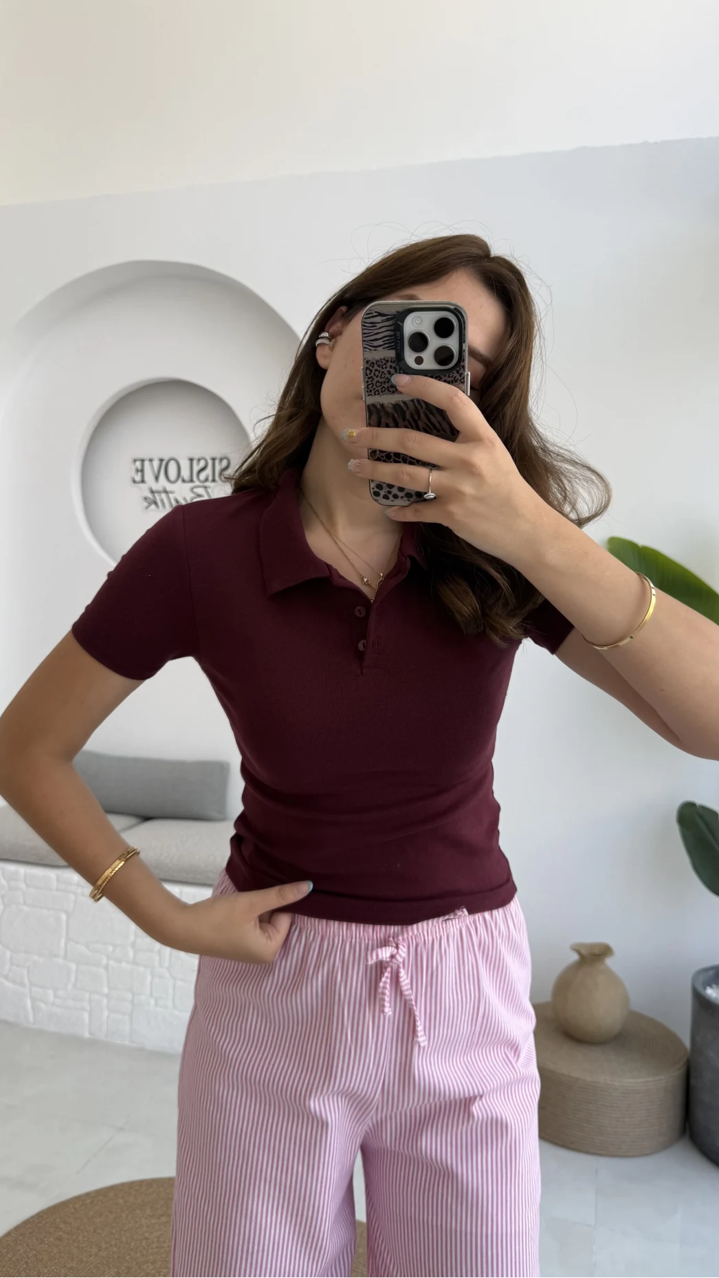 Sugar Polo Yaka Kısa T-shirt - Bordo