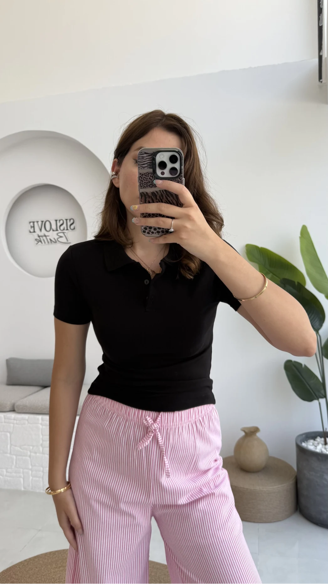 Sugar Polo Yaka Kısa T-shirt - Siyah