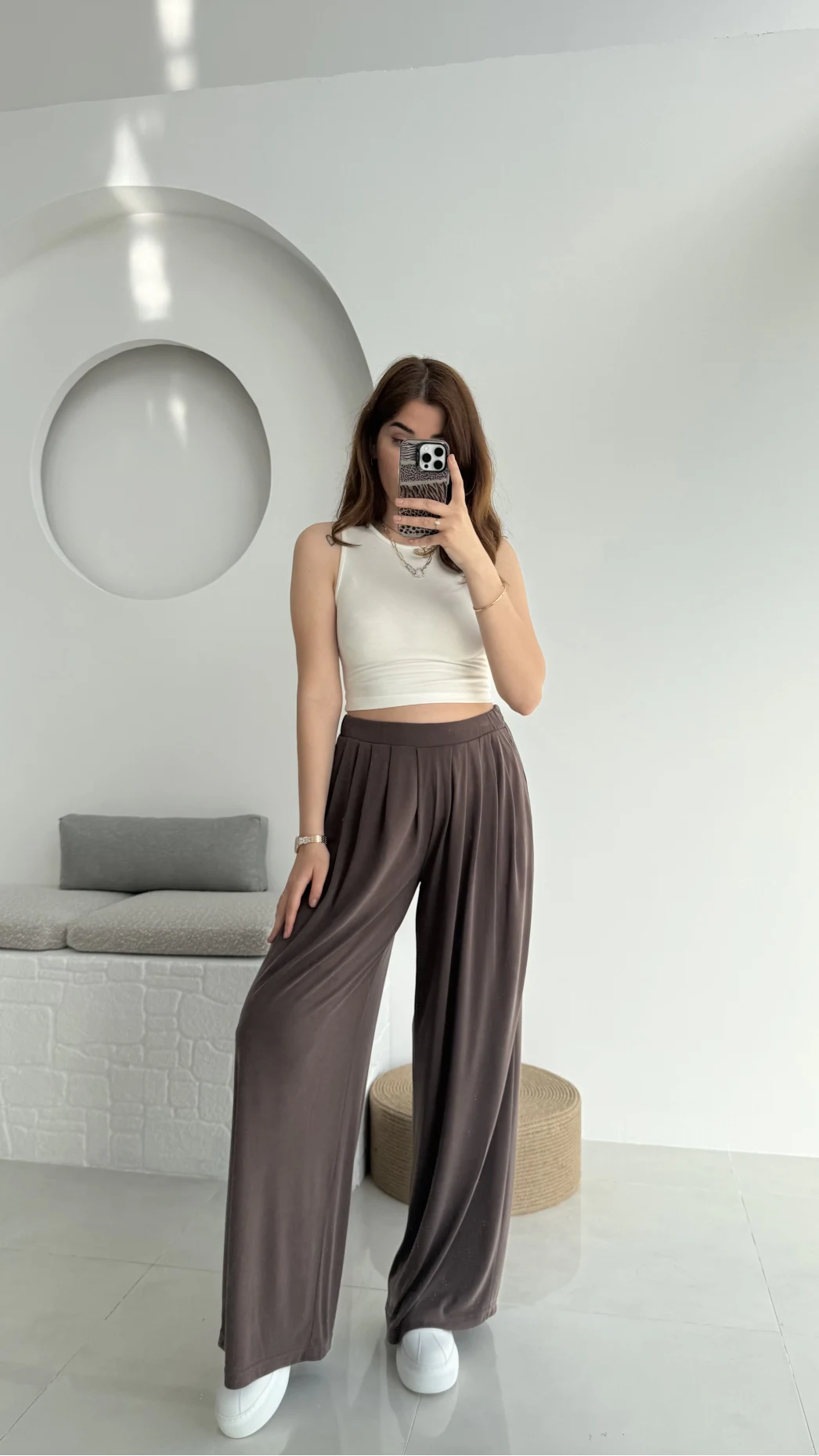 Suprm Modal Palazzo Pantolon Acı Kahve